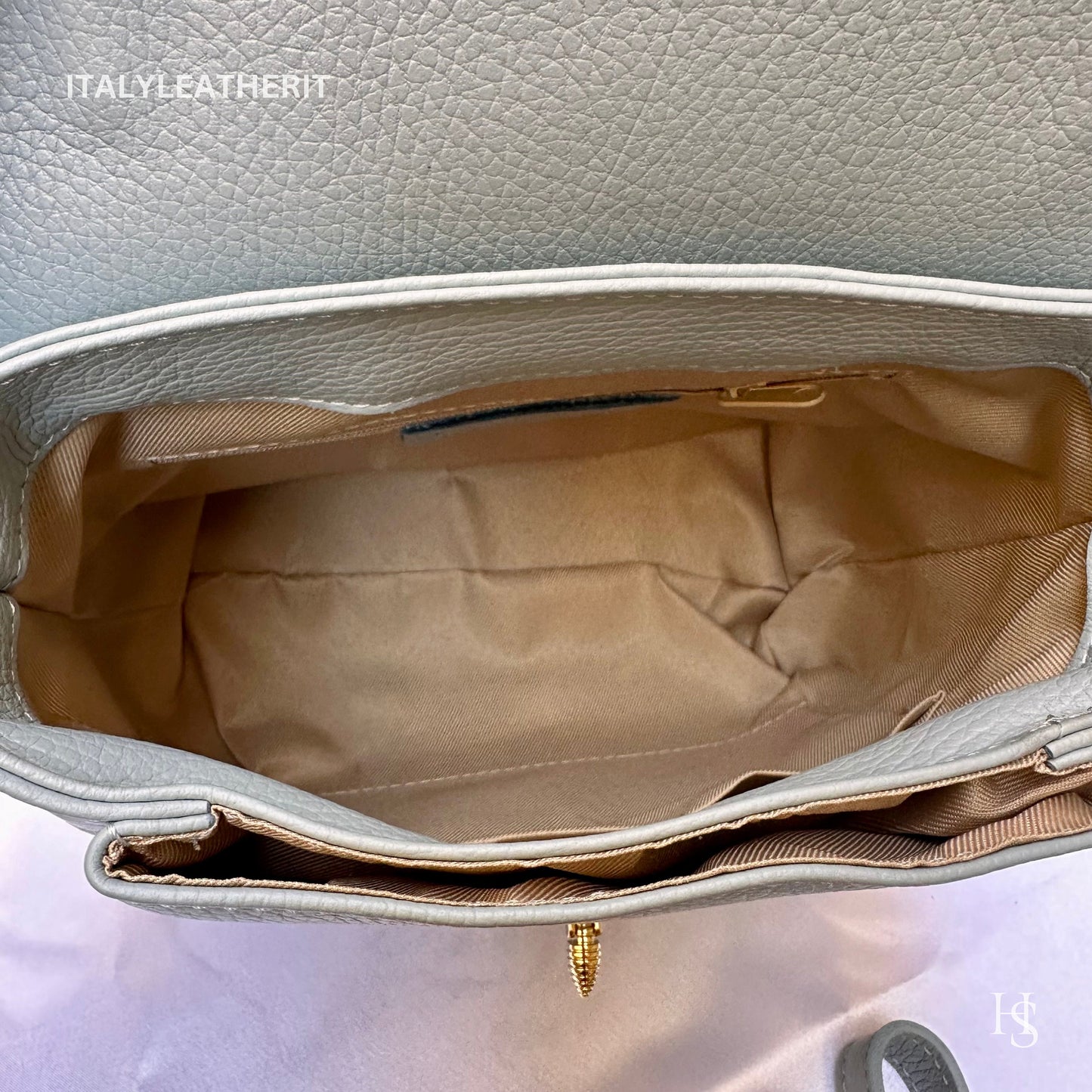 Italian Handmade Leather Bags For Women l l Elegant Leather Tote From Florence with bee-shaped lobster clasp closure
