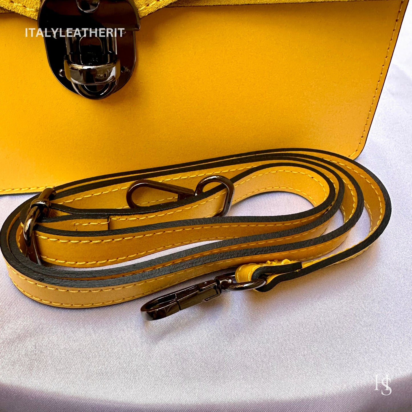 Italian Handmade Leather Bags For Women | Elegant Leather Tote From Florence | Made in Italy Yellow Tote Bag