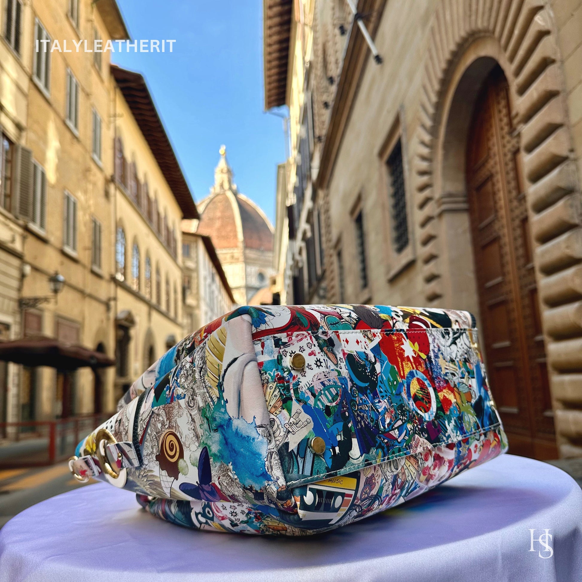 Italian Handmade Leather Bags For Women l l Elegant Leather Tote From Florence, Italy, Pop Art Bag