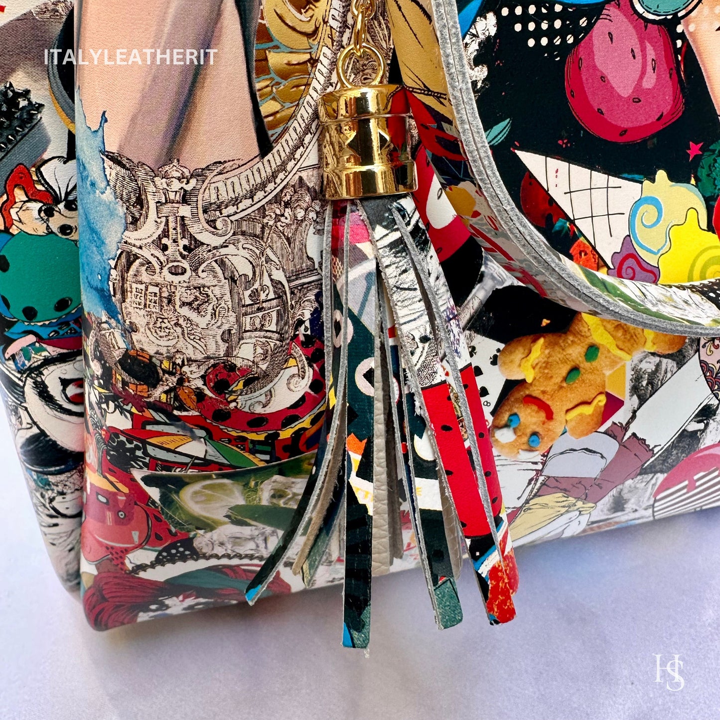 Italian Handmade Leather Bags For Women l l Elegant Leather Tote From Florence, Italy, Pop Art Bag