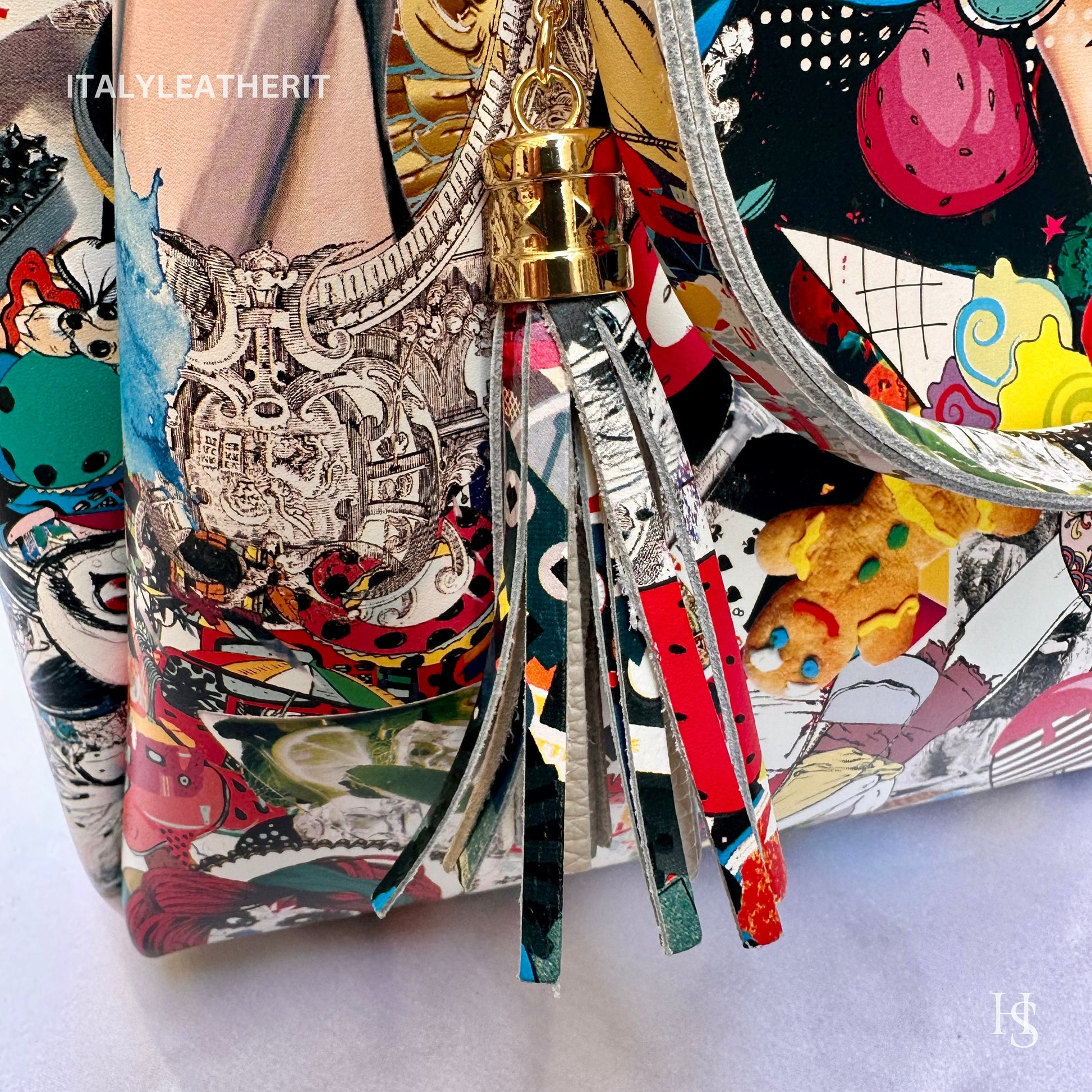 Italian Handmade Leather Bags For Women l l Elegant Leather Tote From Florence, Italy, Pop Art Bag