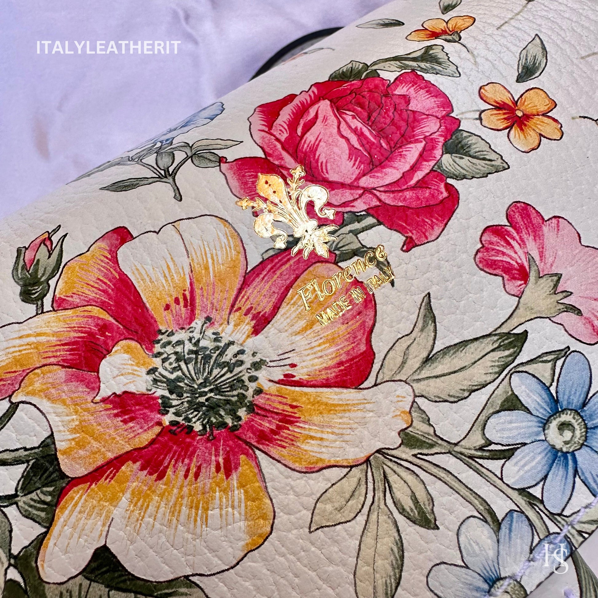 Italian Handmade Leather Bags For Women l l Elegant Leather Tote From Florence, Crossbody bag, Made in Italy, Flower bag