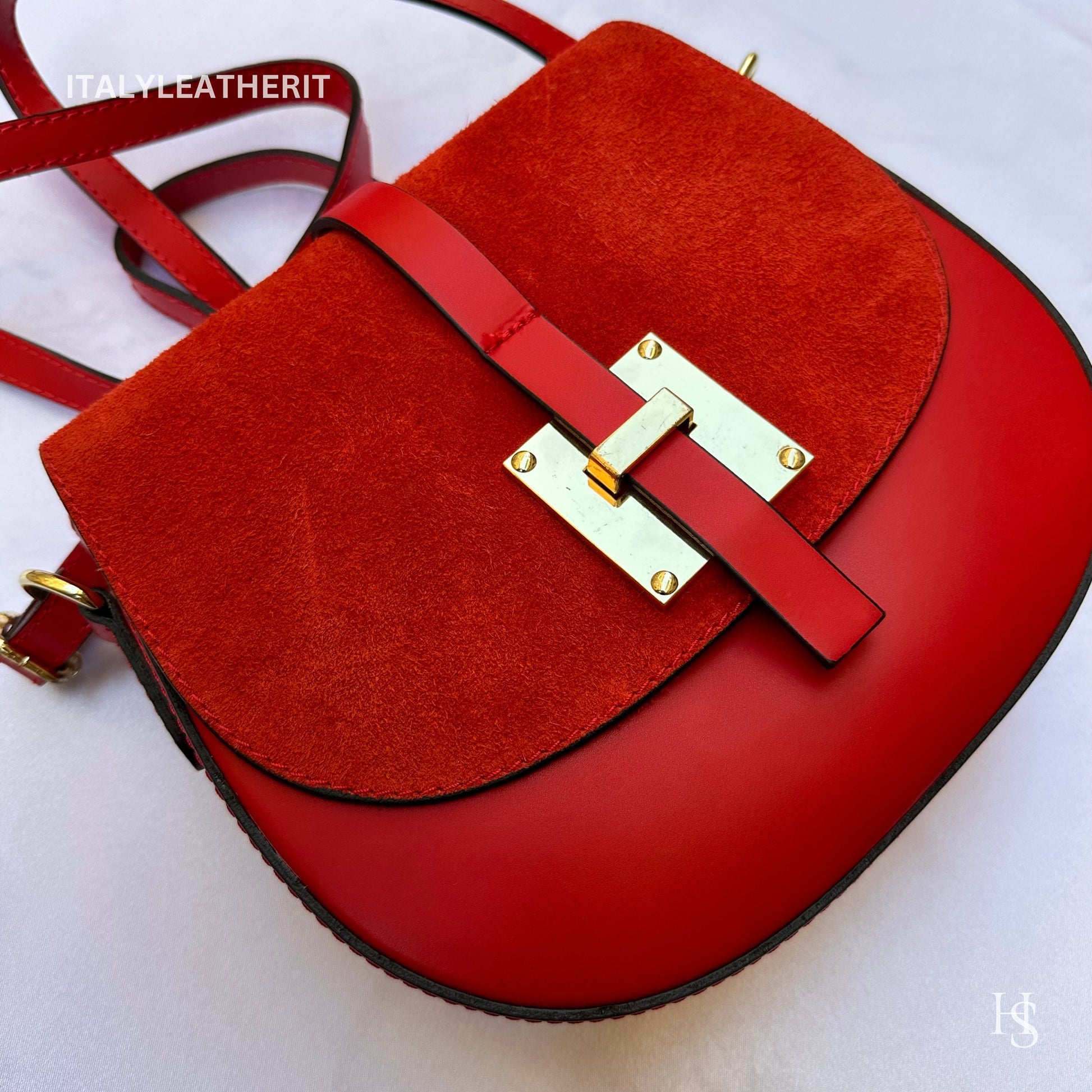 Italian Handmade Leather Bags For Women | Elegant Red Leather Tote From Florence, Red Crossbody Bag