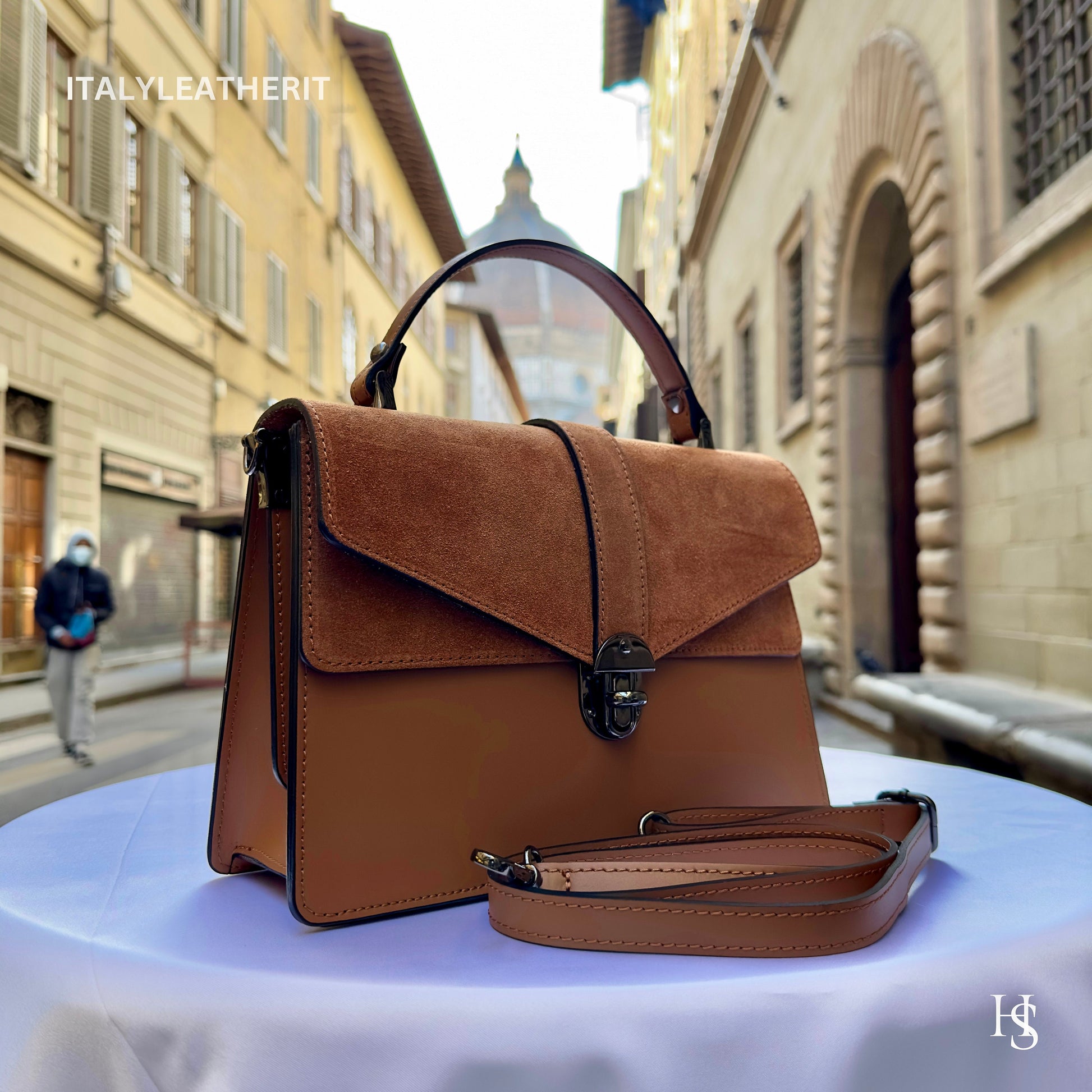 Italian Handmade Leather Bags For Woman l l Elegant Leather Tote From Florence, brown leather tote, Made in Italy