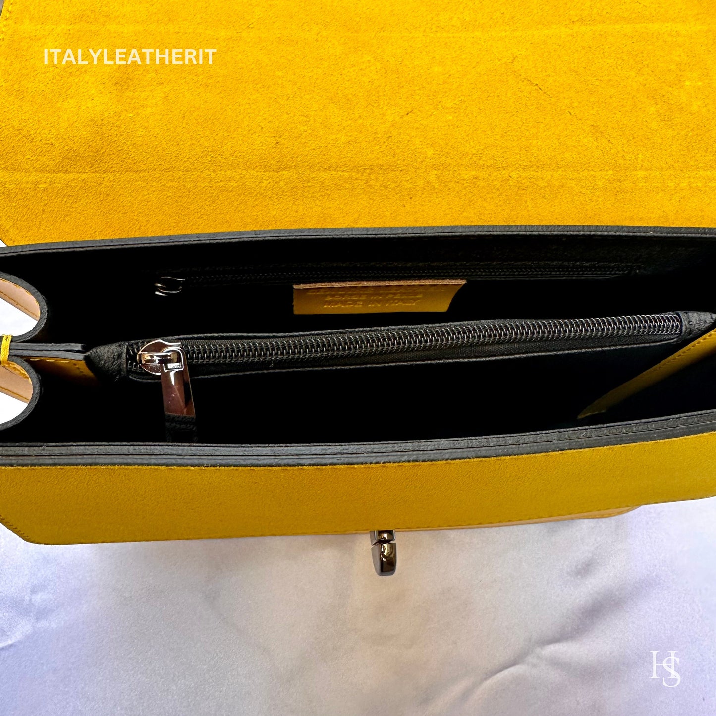 Italian Handmade Leather Bags For Women | Elegant Leather Tote From Florence | Made in Italy Yellow Tote Bag