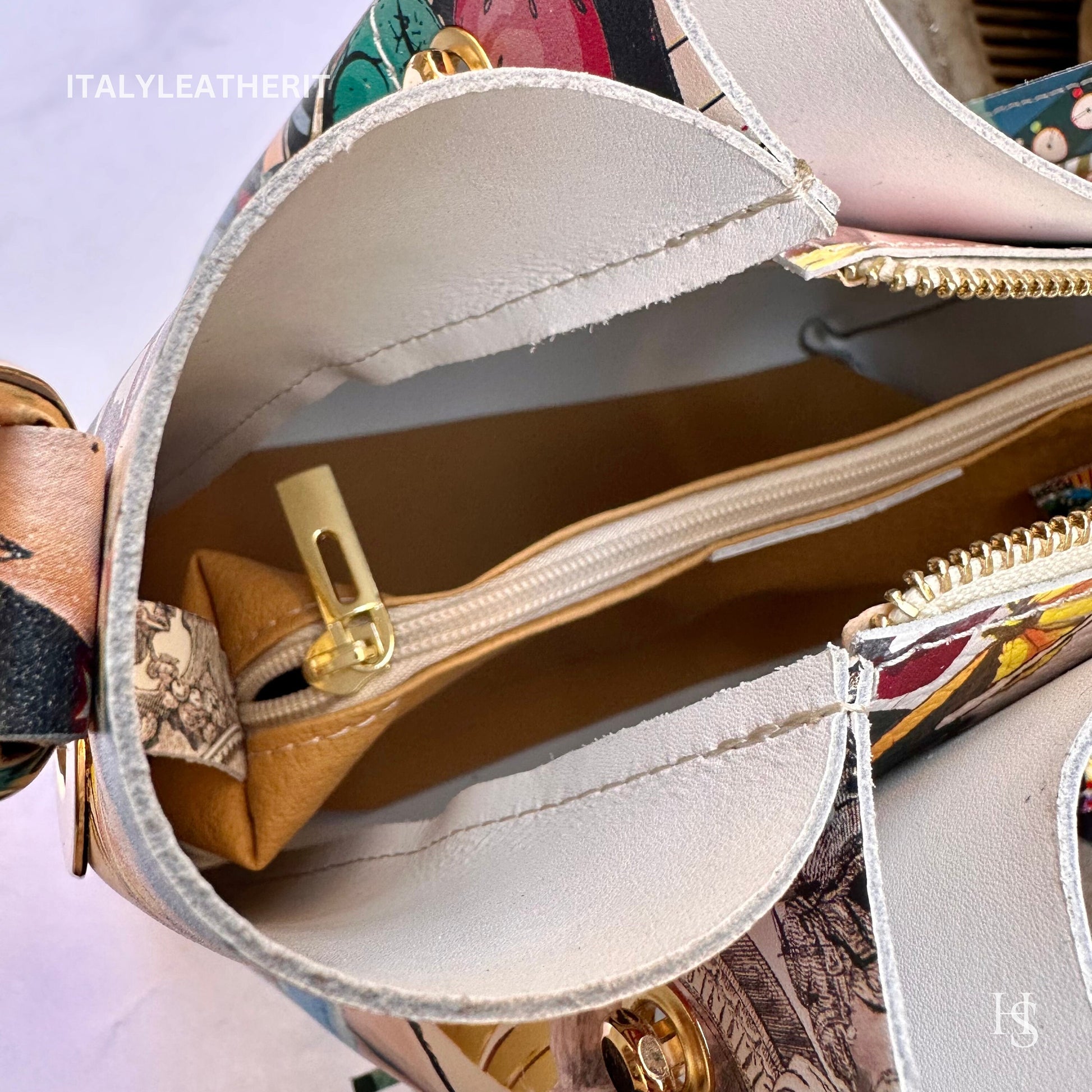 Italian Handmade Leather Bags For Women l l Elegant Leather Tote From Florence, Italy, Pop Art Bag