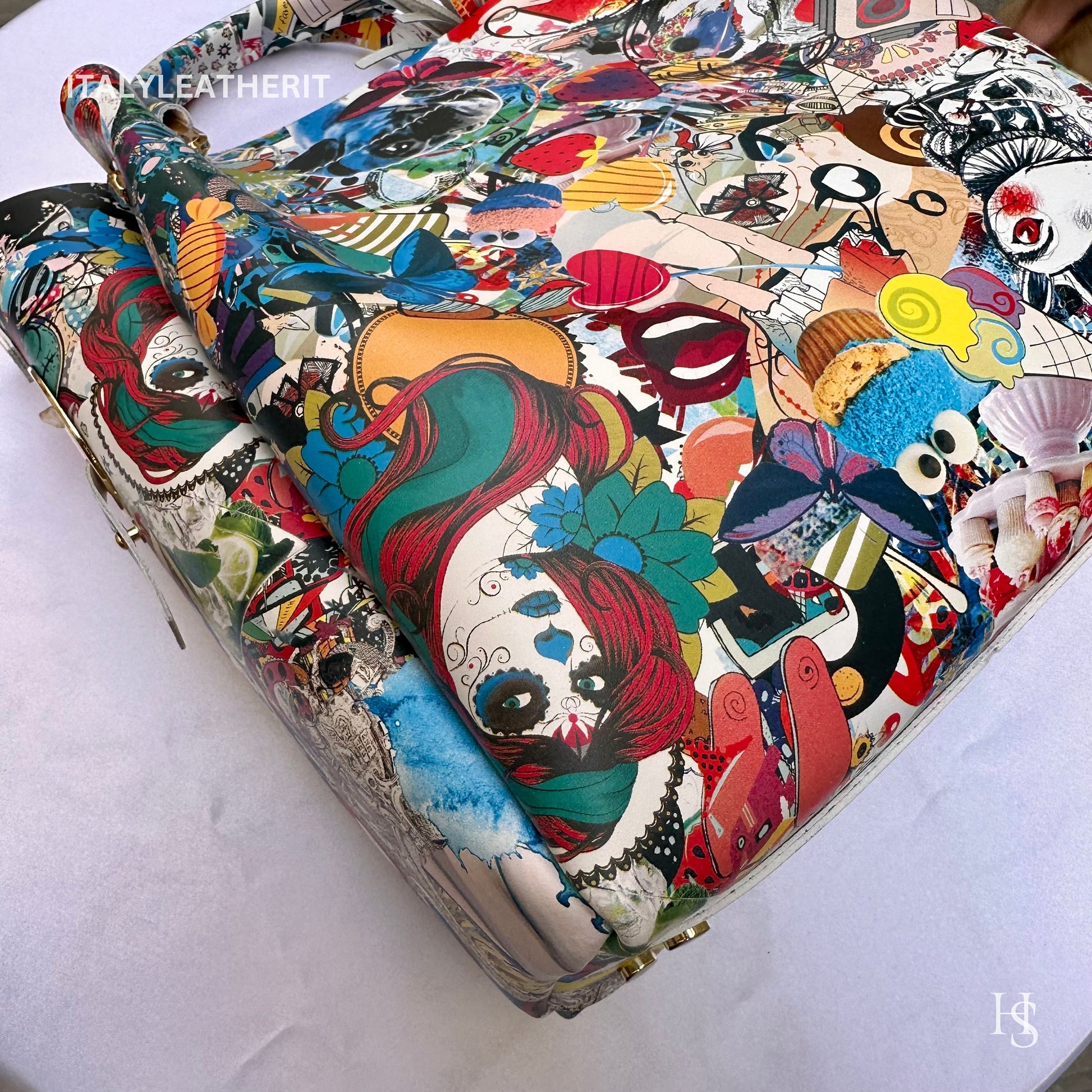 Italian Handmade Leather Bags For Women l l Elegant Leather Tote From Florence, Italy, Pop Art Bag