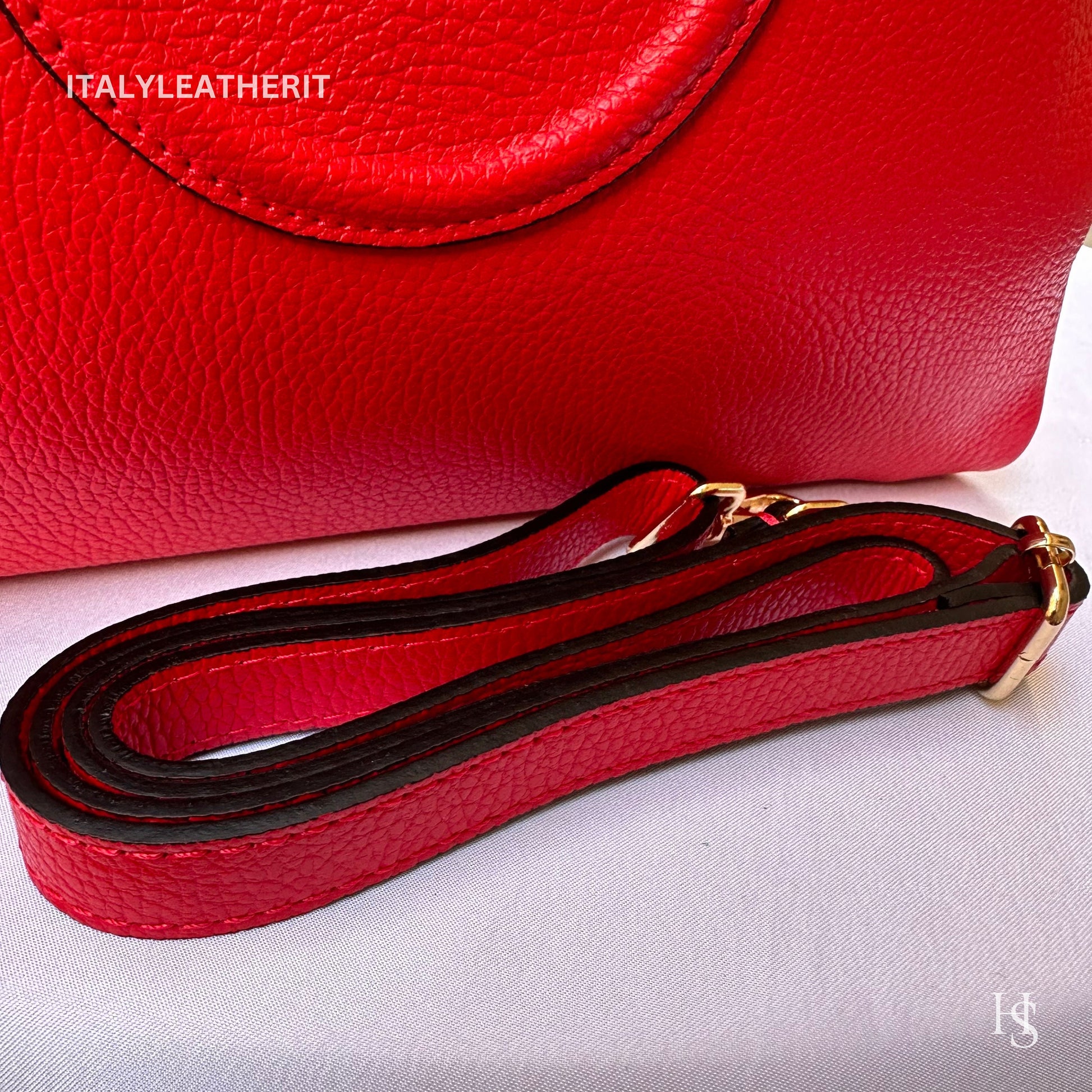 Italian Handmade Leather Bags For Women | Elegant Red Leather Tote From Florence | Made in Italy