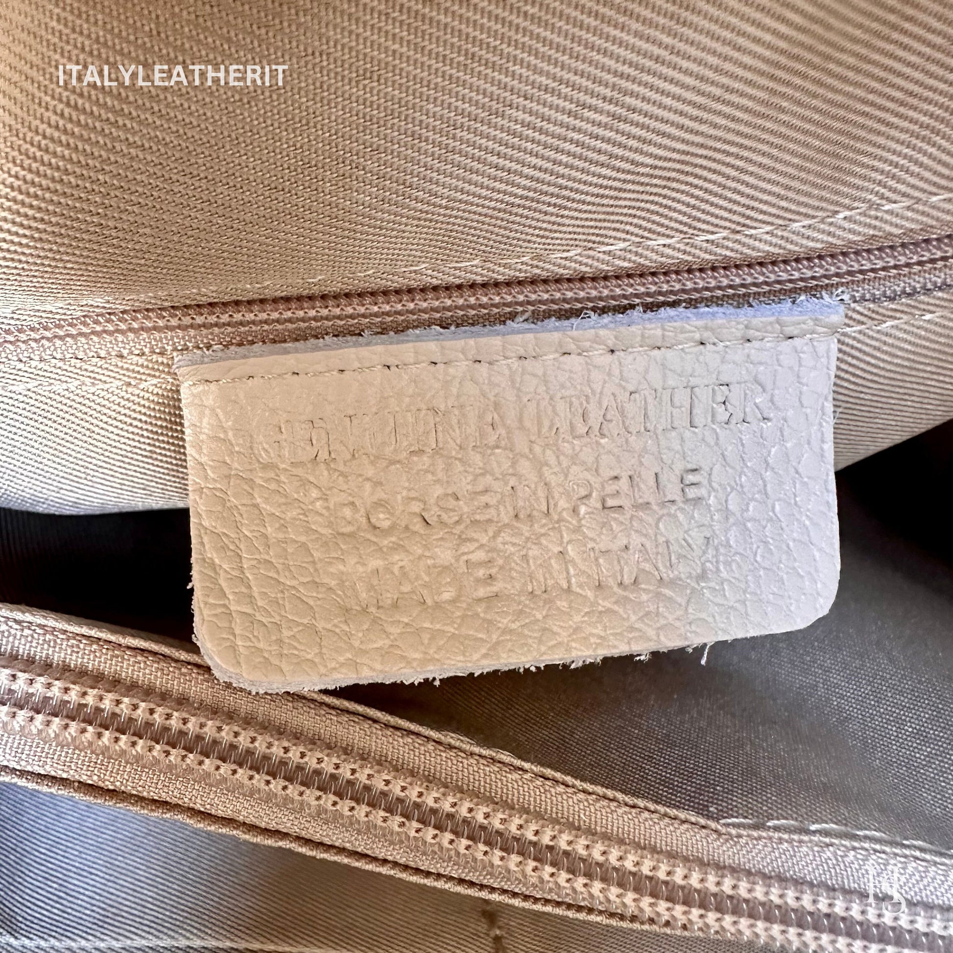 Italian Handmade Leather Bags For Women | Elegant Beige Tote From Florence | Made in Italy