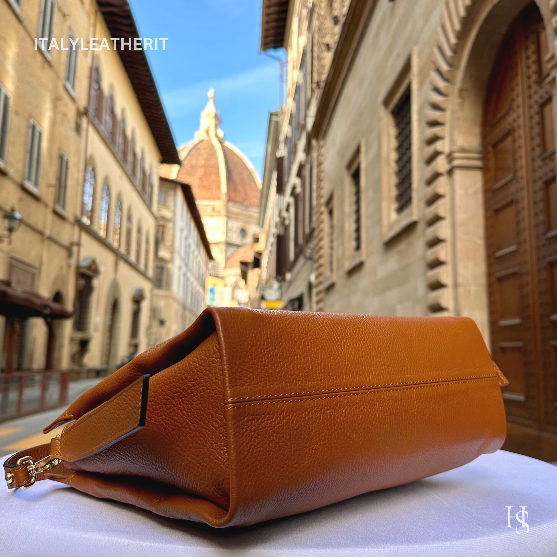 Italian Handmade Leather Bags For Women l l Elegant Leather Tote From Florence, Made in Italy, Brown Tote