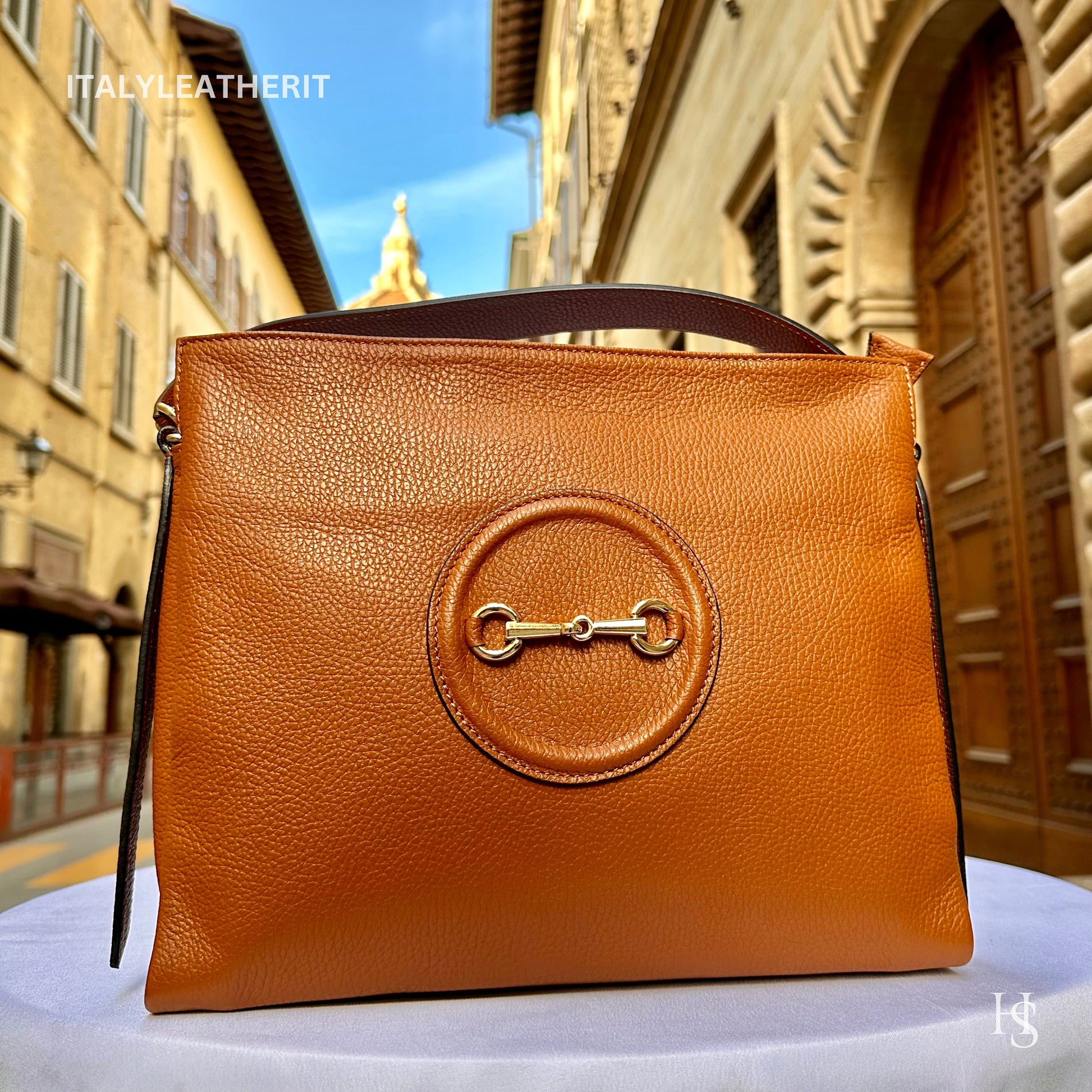 Italian Handmade Leather Bags For Women l l Elegant Leather Tote From Florence, Made in Italy, Brown Tote