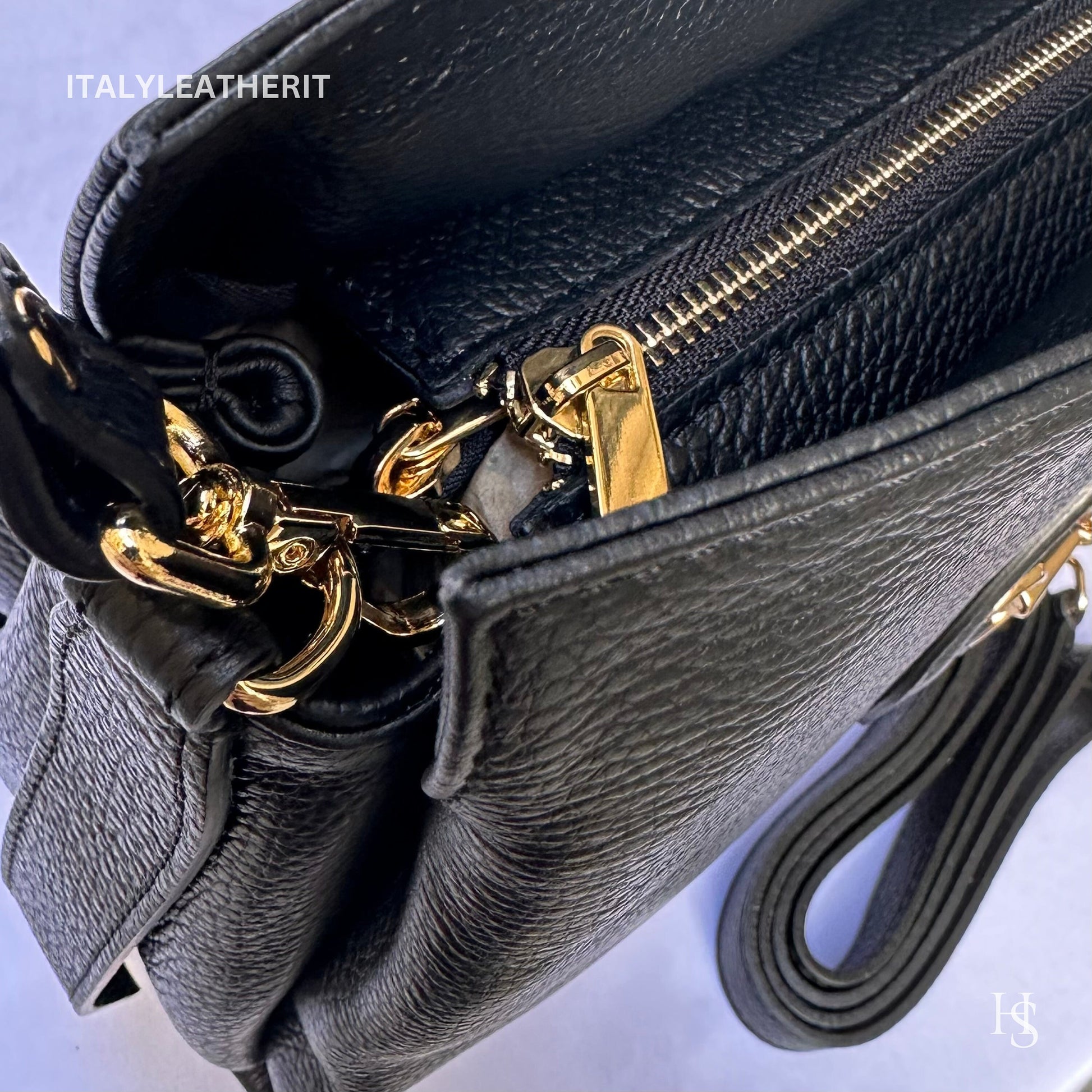 Italian Handmade Leather Bags For Women l l Elegant Leather Tote From Florence, Made in Italy, Black bag