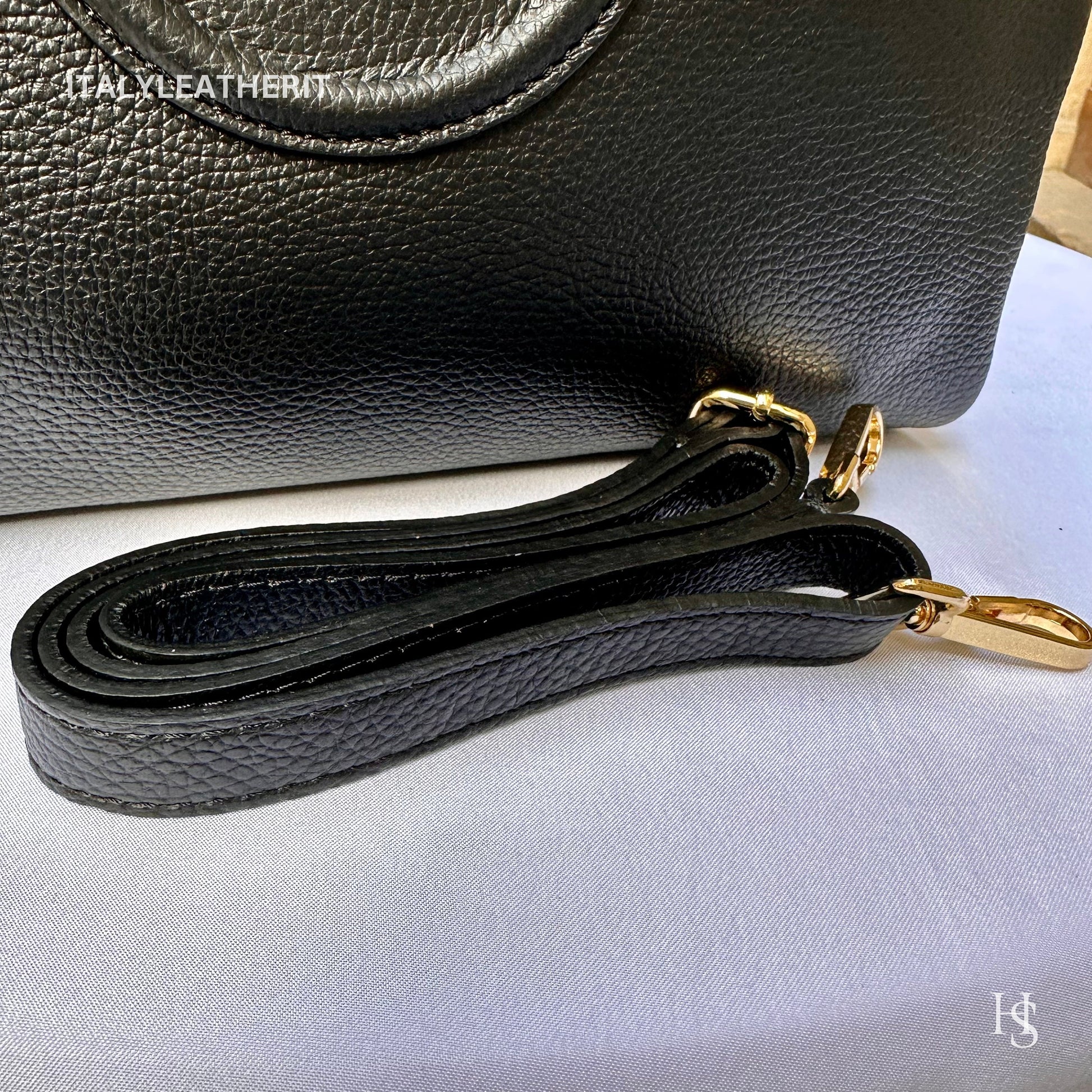 Italian Handmade Leather Bags For Women l l Elegant Leather Tote From Florence, Made in Italy, Black bag