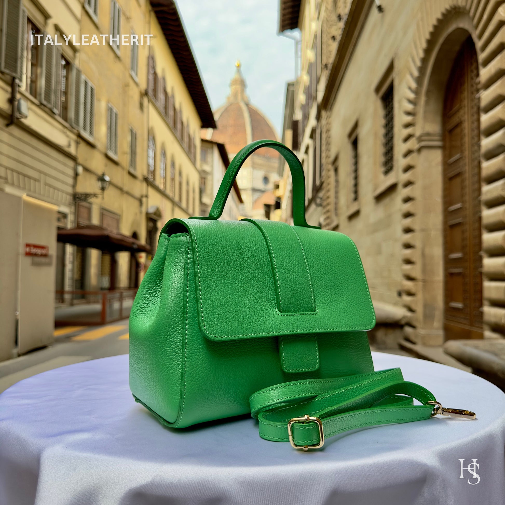 Florentine Handmade Leather Tote Bag for Women - Spacious & Stylish (Green) - perfect Gift for her