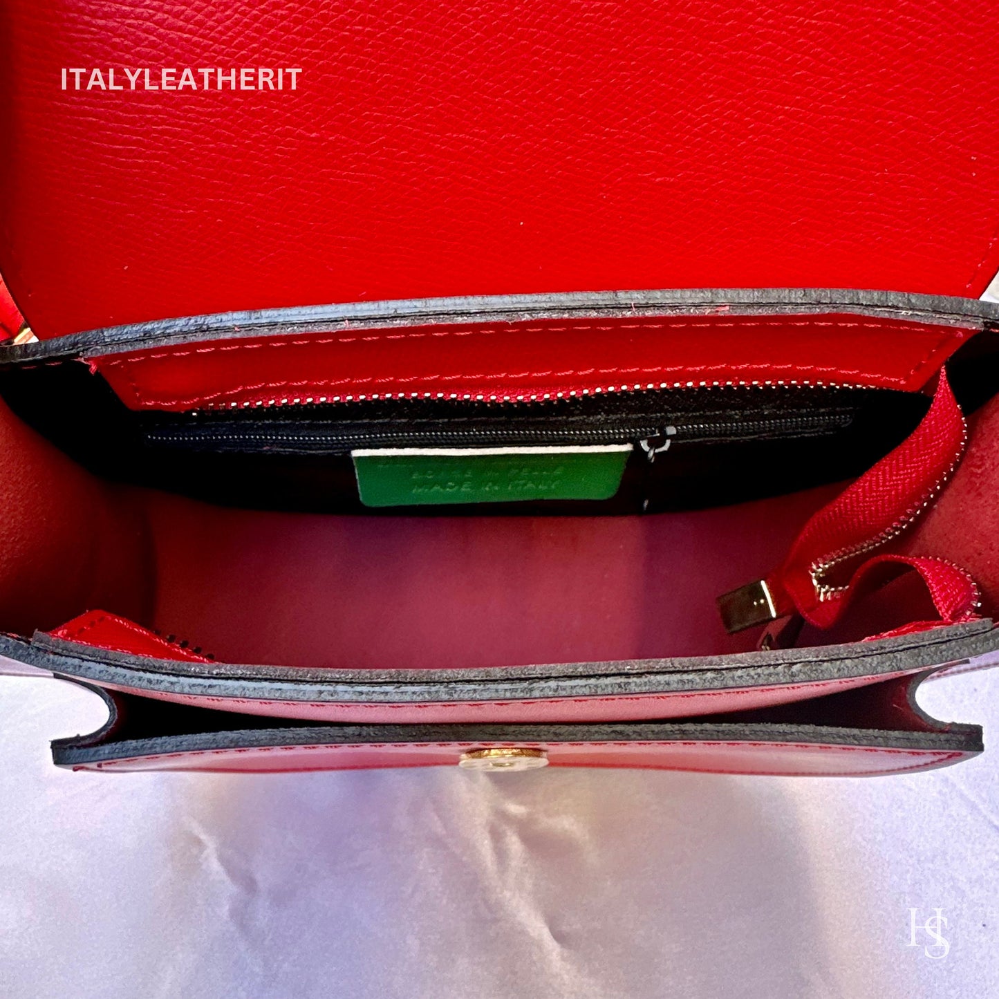 Italian Handmade Leather Bags For Women | Elegant Leather Tote From Florence | Red Crossbody Bag