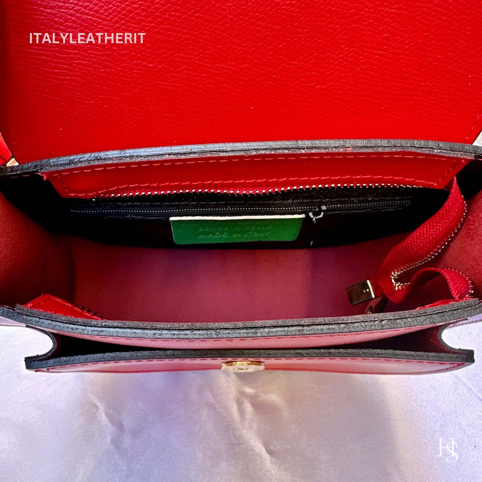 Italian Handmade Leather Bags For Women | Elegant Leather Tote From Florence | Red Crossbody Bag