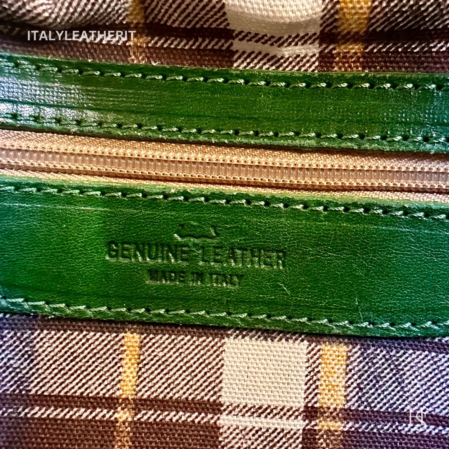 Italian Handmade Leather Bags For Women l l Elegant Leather Tote From Florence, Made in Italy, Green Leather purse