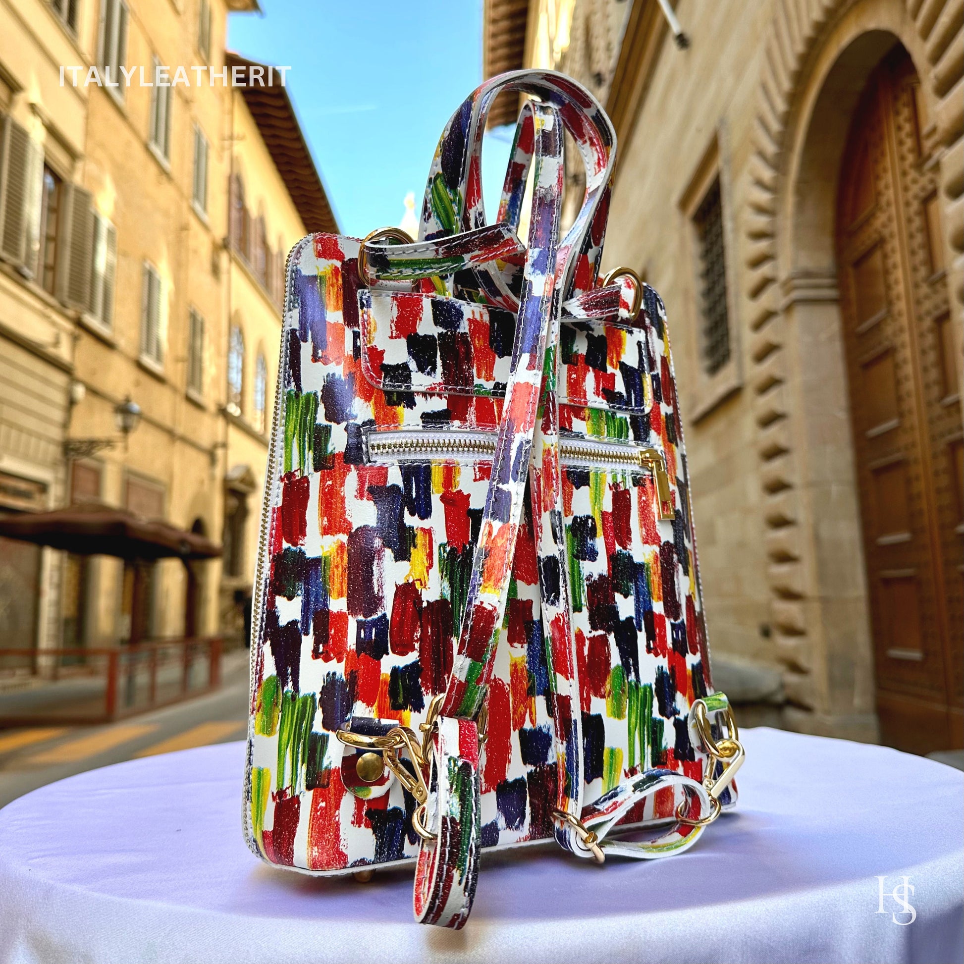 Italian Unisex Handmade Tuscan Leather Backpack From Florence, Made In Italy, Computer bag, Stylish, Authentic, and Durable