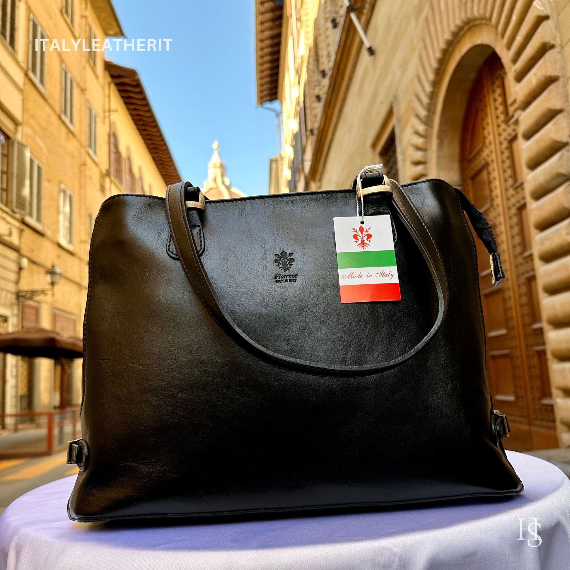 Italian Handmade Leather Bags For Women l l Elegant Leather Tote From Florence, black leather bag, Made in Italy