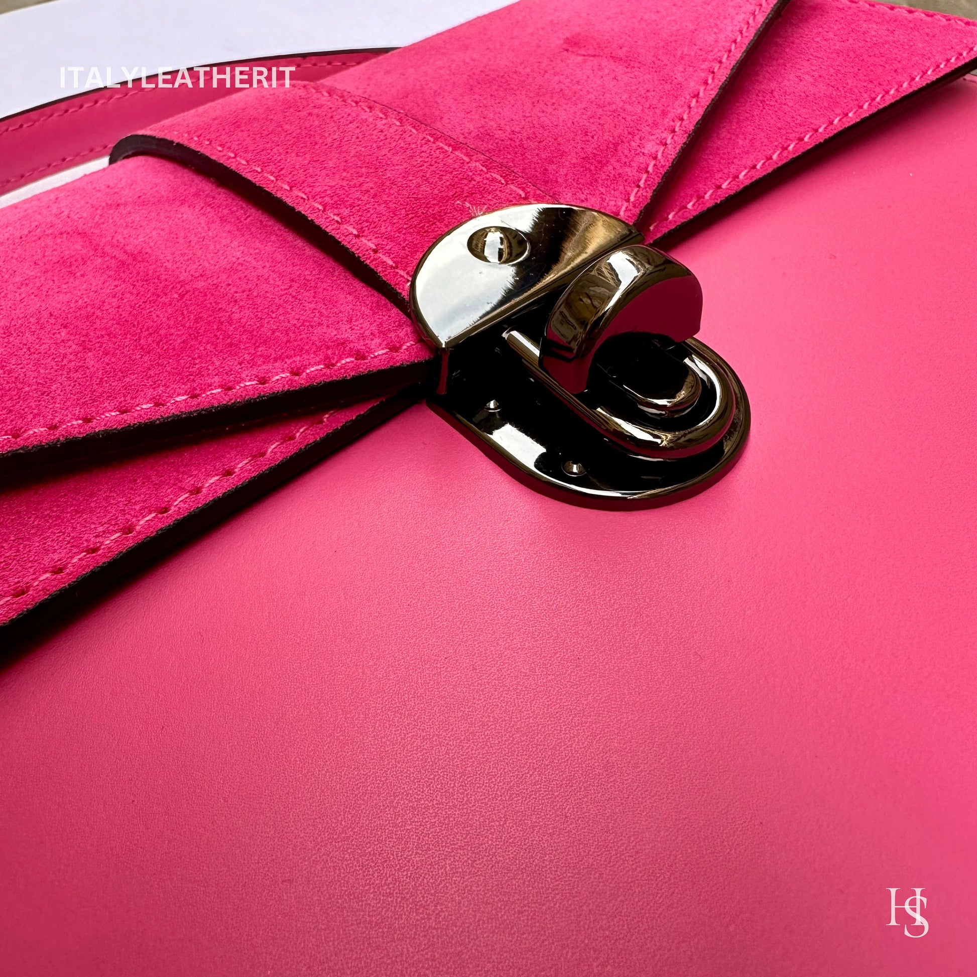 Italian Handmade Leather Bags For Women | Elegant Fuchsia Tote Bag From Florence | Made in Italy