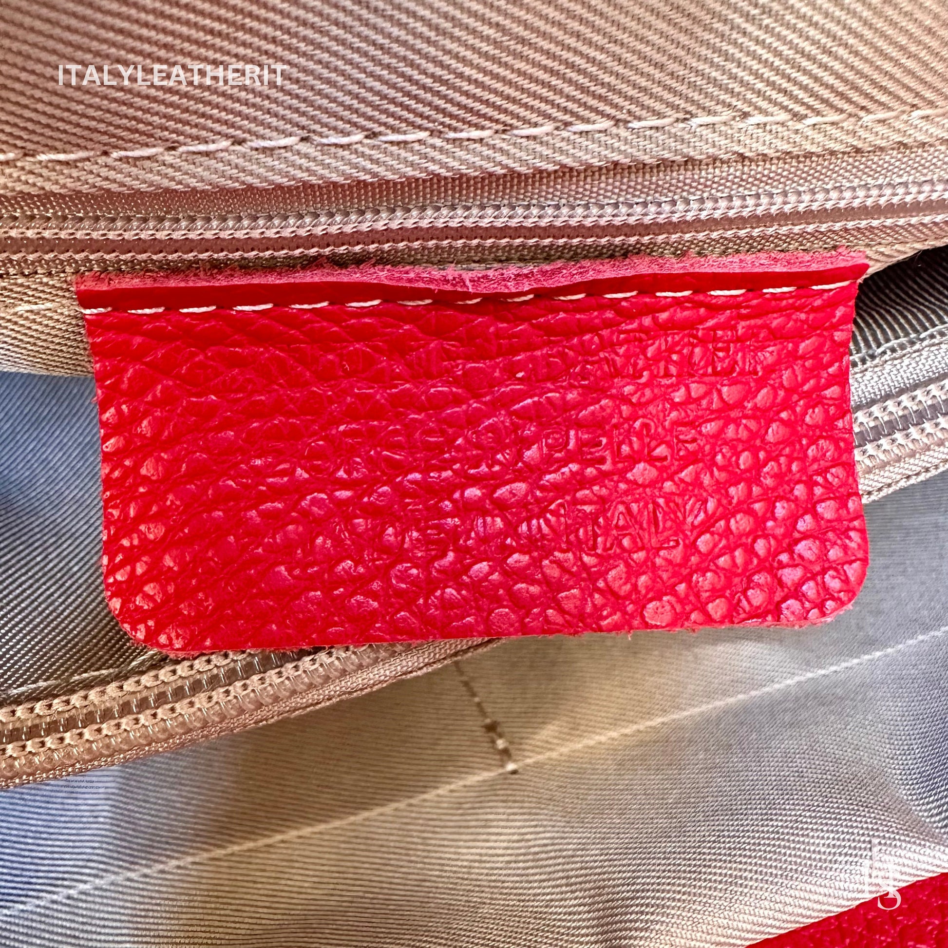 Italian Handmade Leather Bags For Women | Elegant Red Leather Tote From Florence | Made in Italy