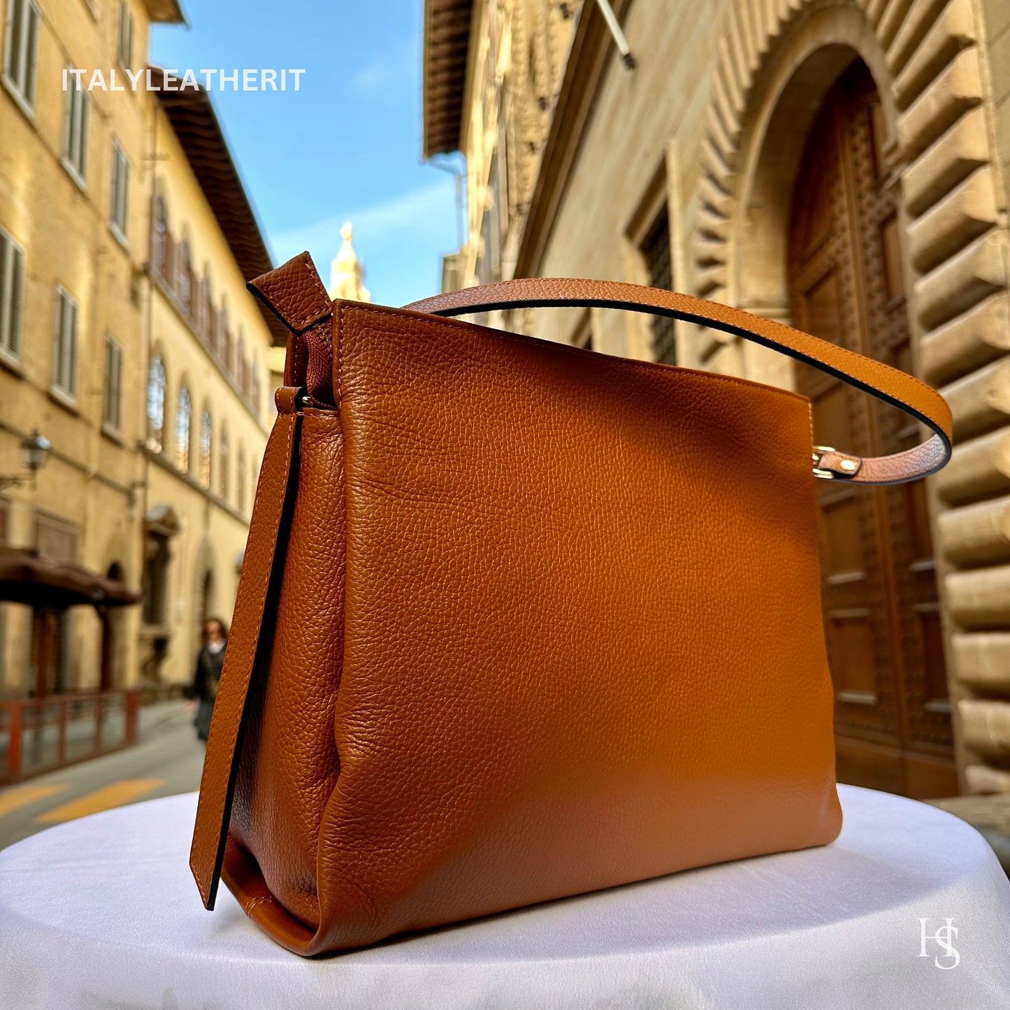 Italian Handmade Leather Bags For Women l l Elegant Leather Tote From Florence, Made in Italy, Brown Tote
