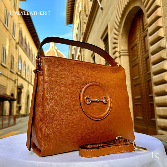Italian Handmade Leather Bags For Women l l Elegant Leather Tote From Florence, Made in Italy, Brown Tote