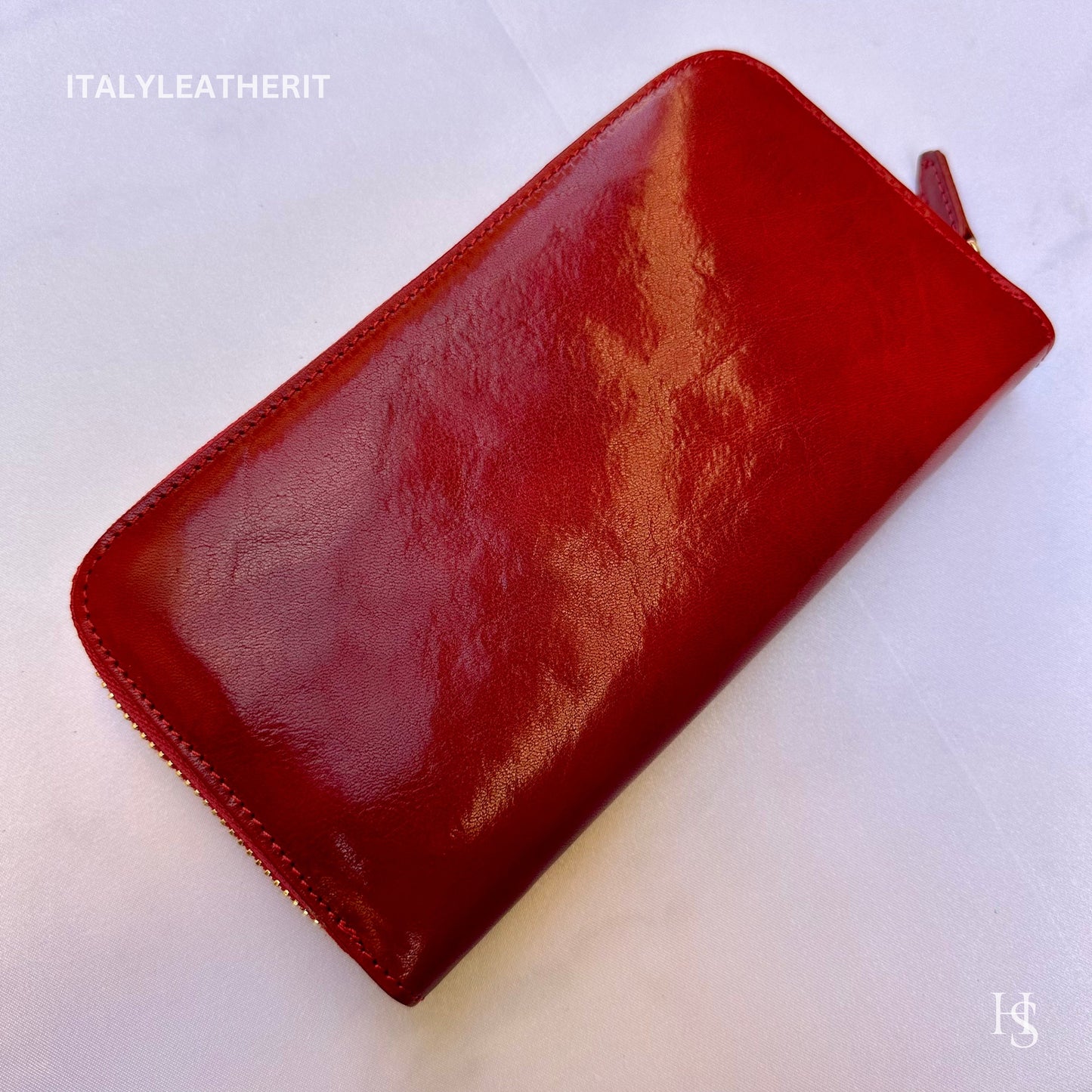 Italian Handmade Leather Wallet For Women | Florence Craftsmanship | Genuine Leather | Women's Fashion Accessory l Red Leather Wallet