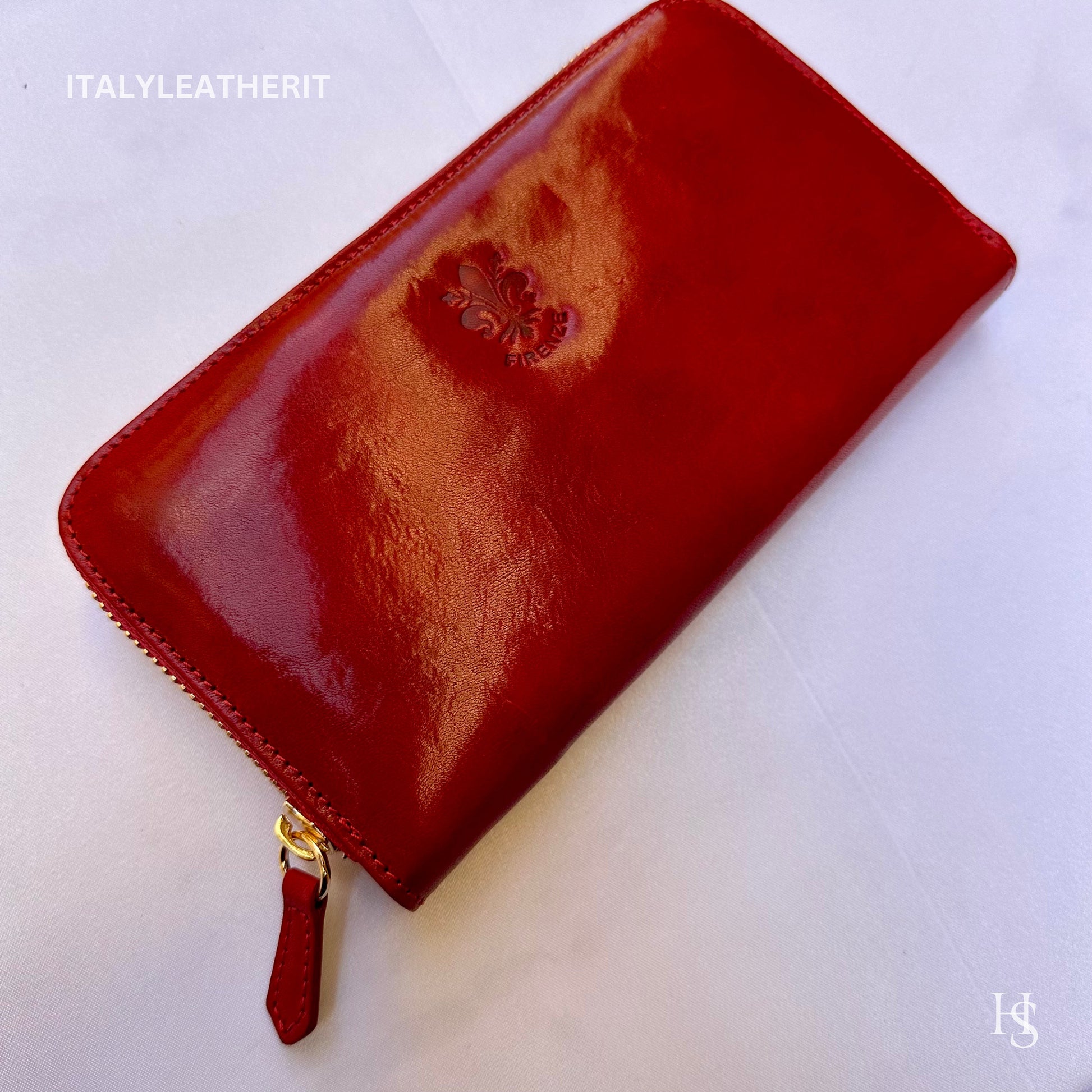 Italian Handmade Leather Wallet For Women | Florence Craftsmanship | Genuine Leather | Women's Fashion Accessory l Red Leather Wallet