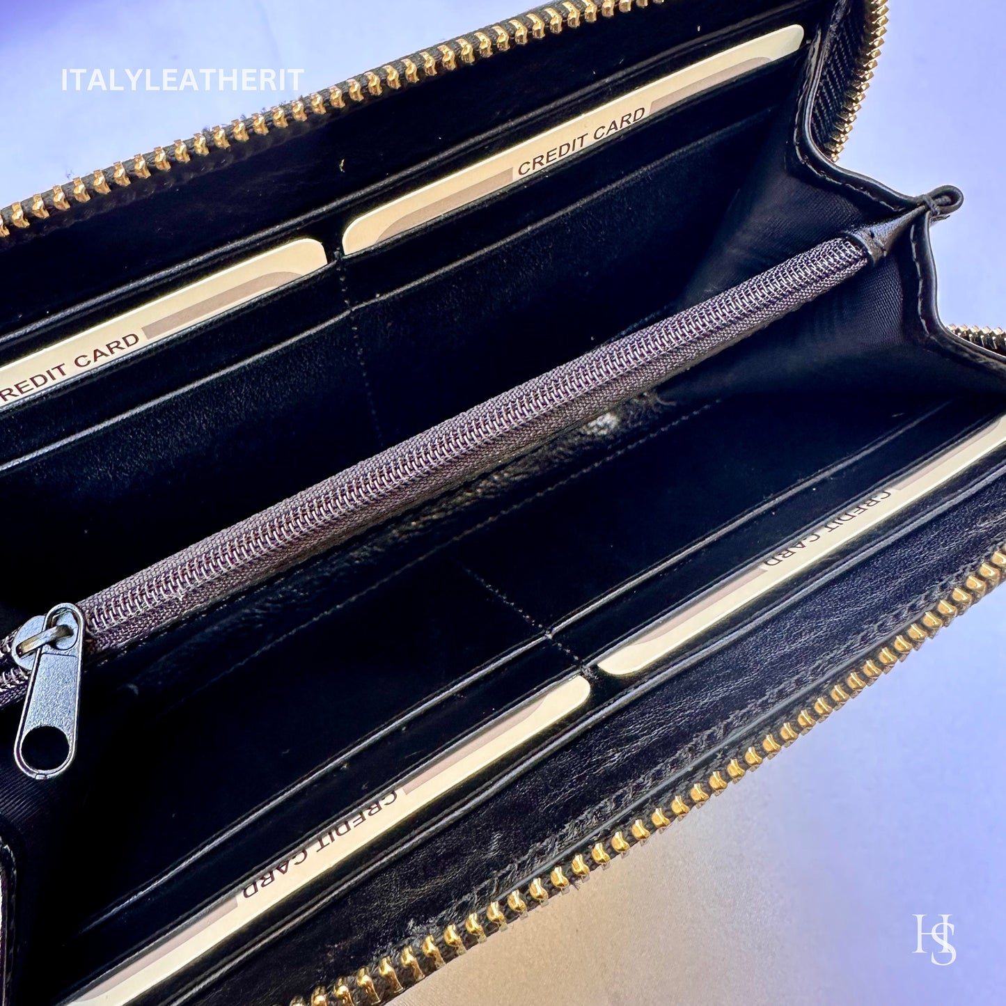 Italian Handmade Leather Wallet For Women | Florence Craftsmanship | Genuine Leather | Women's Fashion Accessory l Black wallet