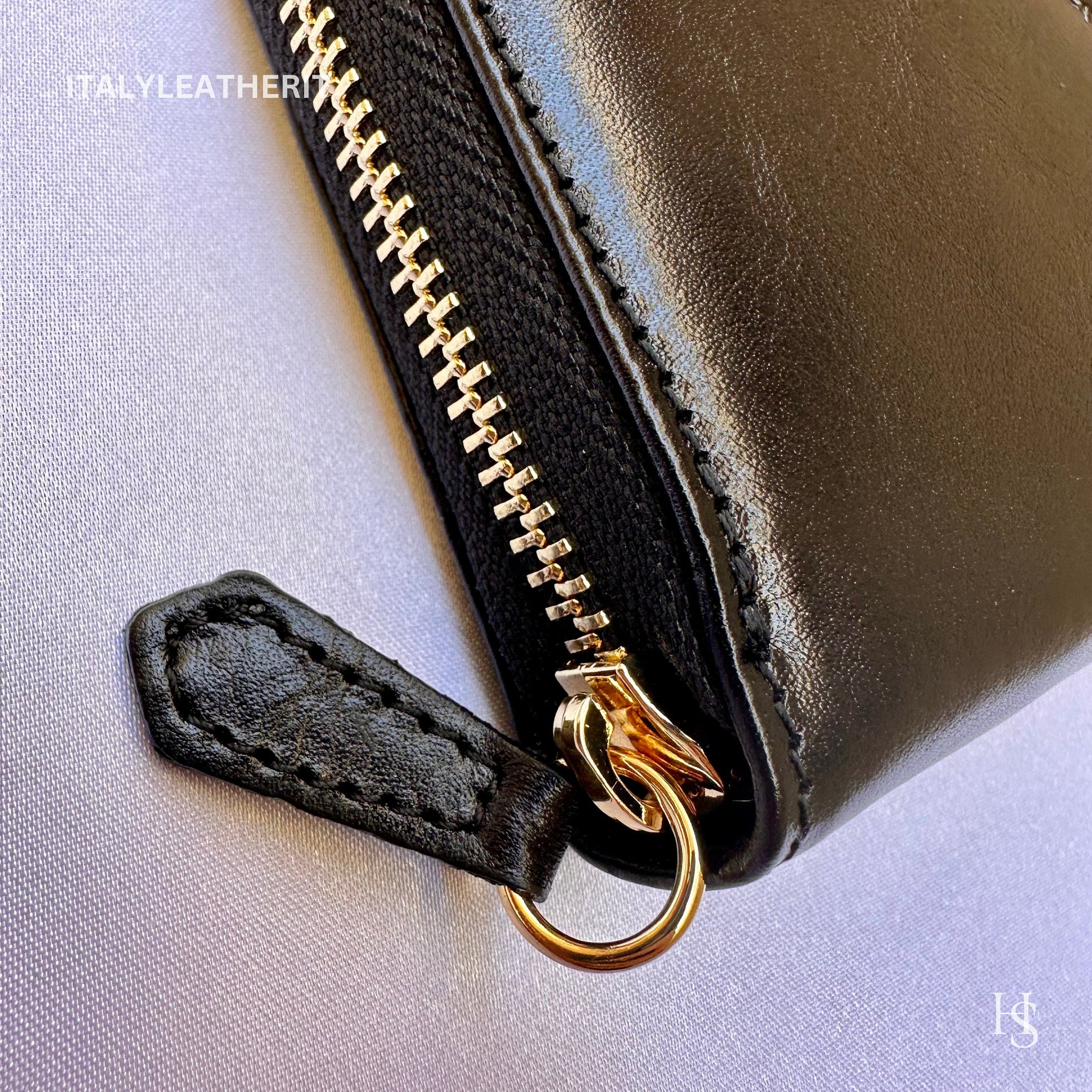 Italian Handmade Leather Wallet For Women | Florence Craftsmanship | Genuine Leather | Women's Fashion Accessory l Black wallet