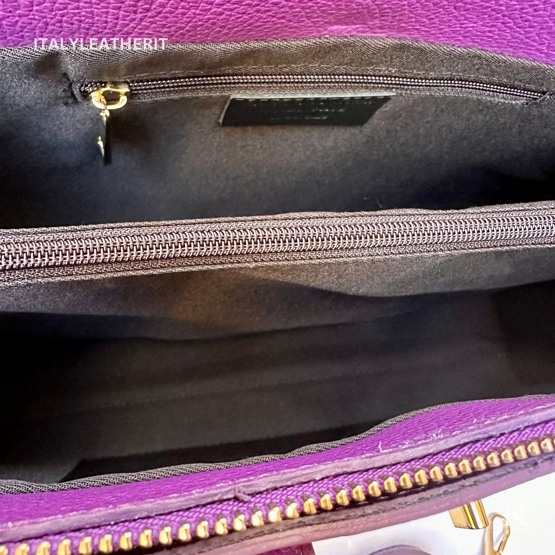 Italian Handmade Leather Bags for Women | Elegant Tote & Purse from Florence, Purple Leather bag