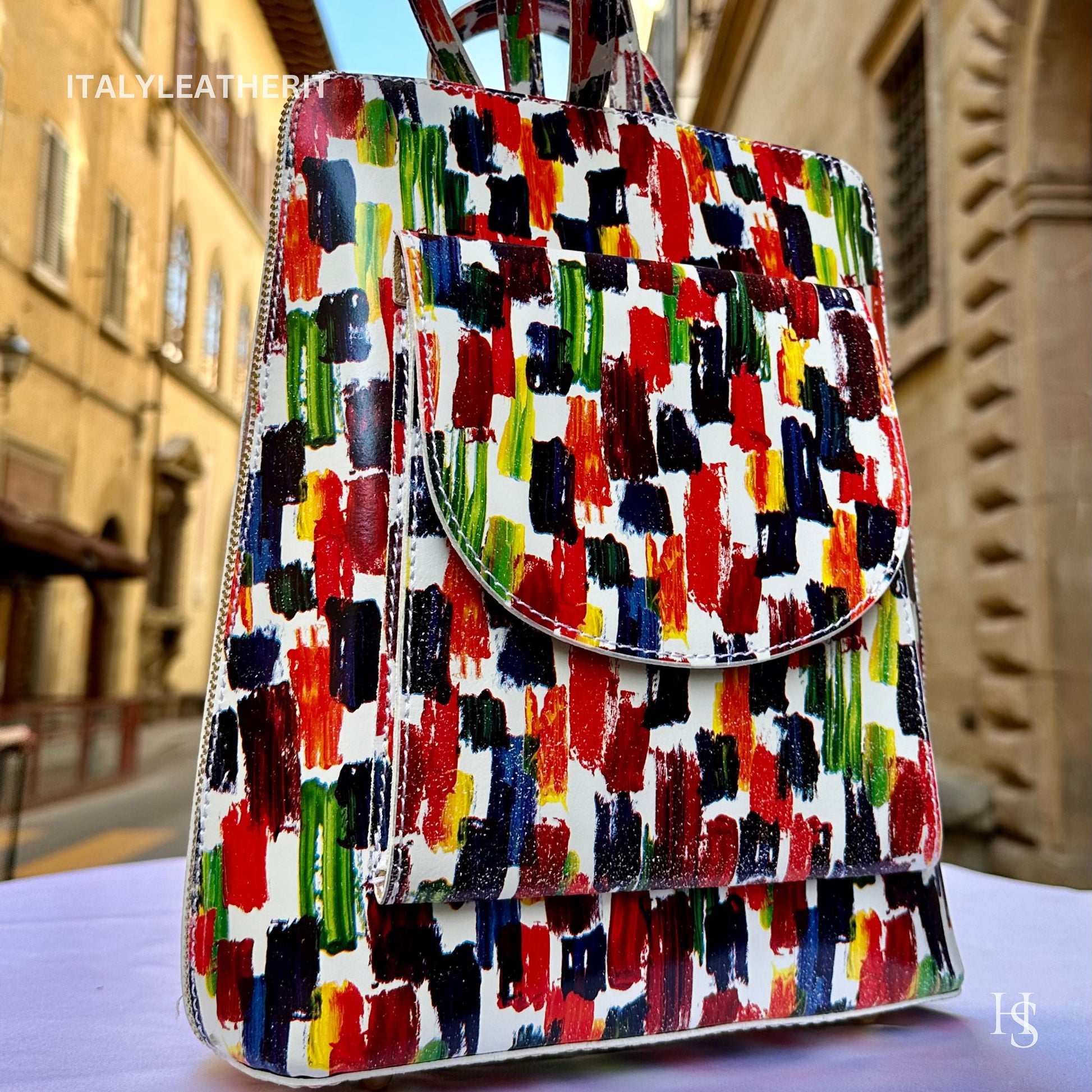Italian Unisex Handmade Tuscan Leather Backpack From Florence, Made In Italy, Computer bag, Stylish, Authentic, and Durable