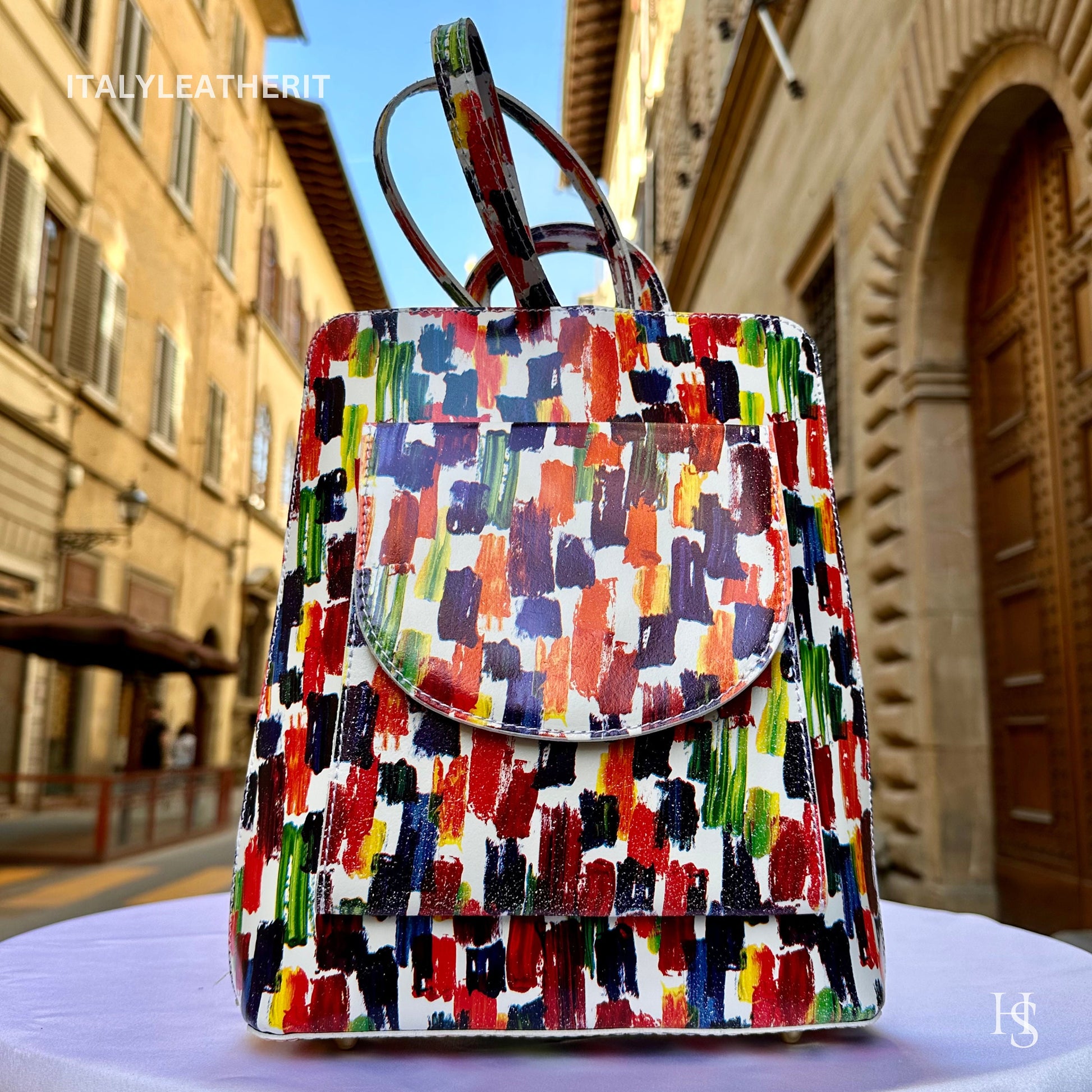 Italian Unisex Handmade Tuscan Leather Backpack From Florence, Made In Italy, Computer bag, Stylish, Authentic, and Durable
