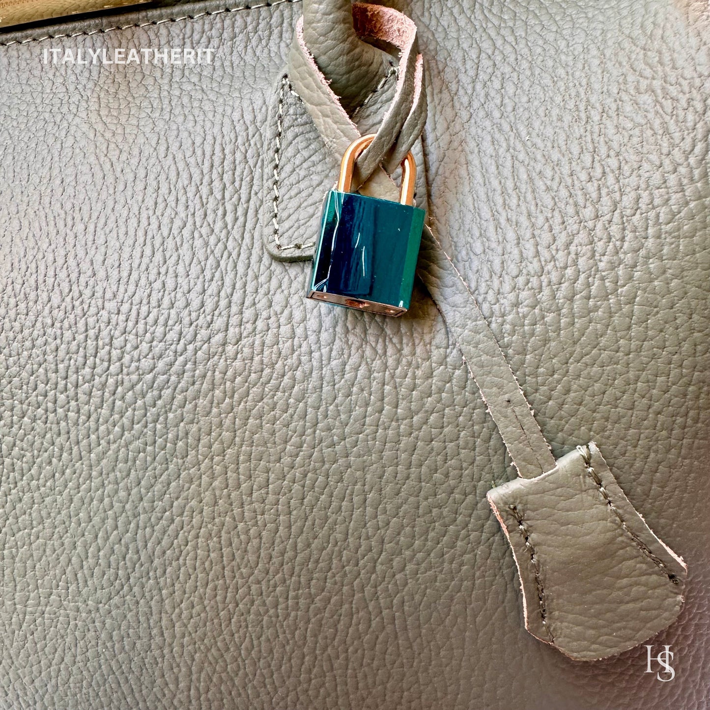 Italian Handmade Leather Bags For Women l l Elegant Leather Tote From Florence, pistachio bag, Lock bag, Made in Italy