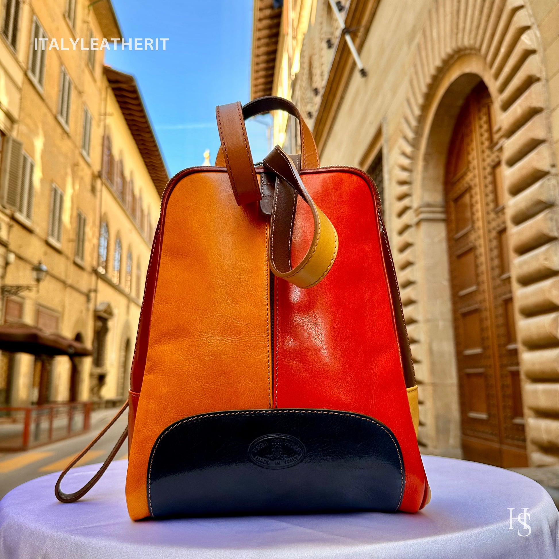 Italian Unisex Handmade Tuscan Leather Backpack From Florence Made In Italy, Stylish, Authentic, and Durable