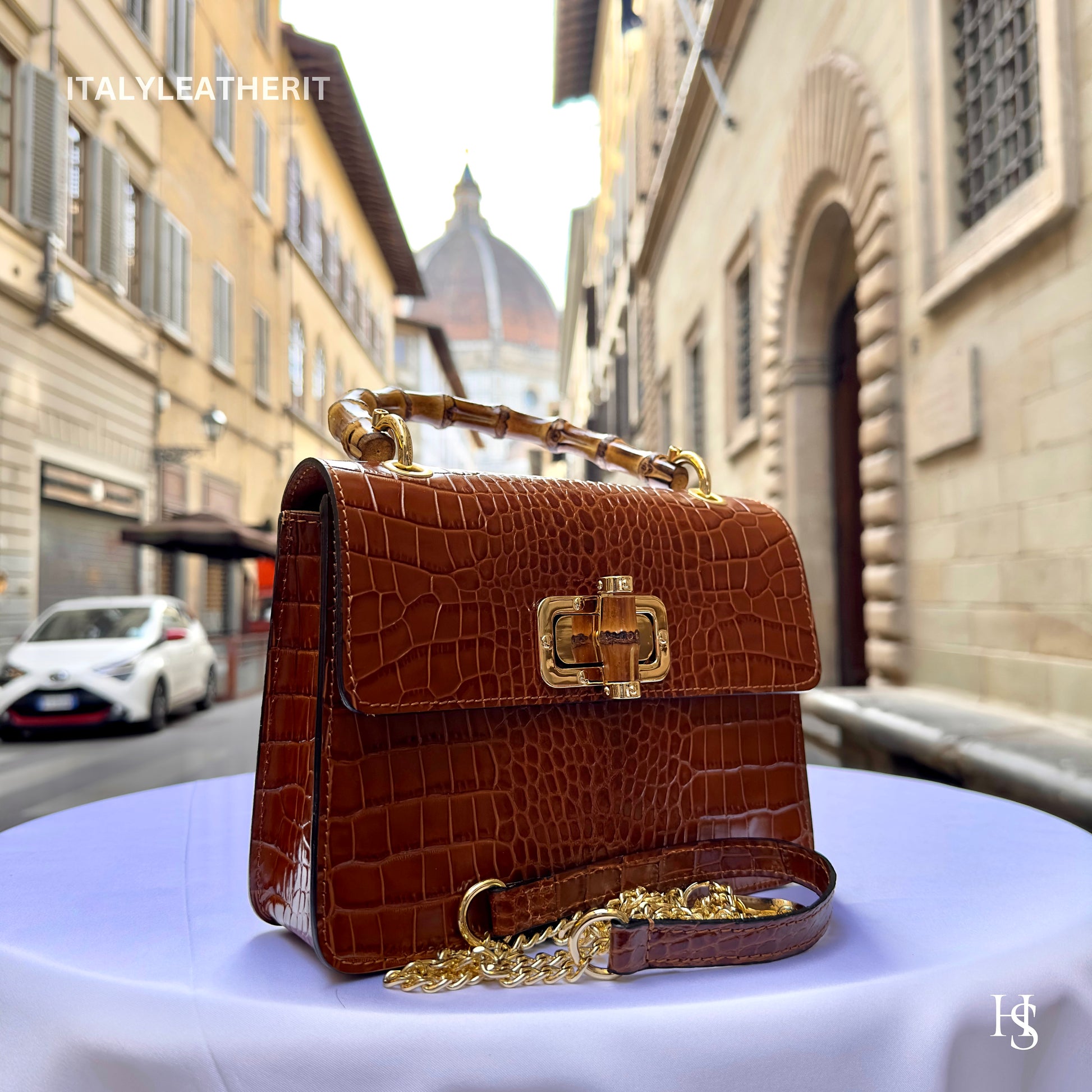Italian Handmade Leather Bags For Women l l Elegant Leather Tote From Florence, Brown Leather tote Premium Purse