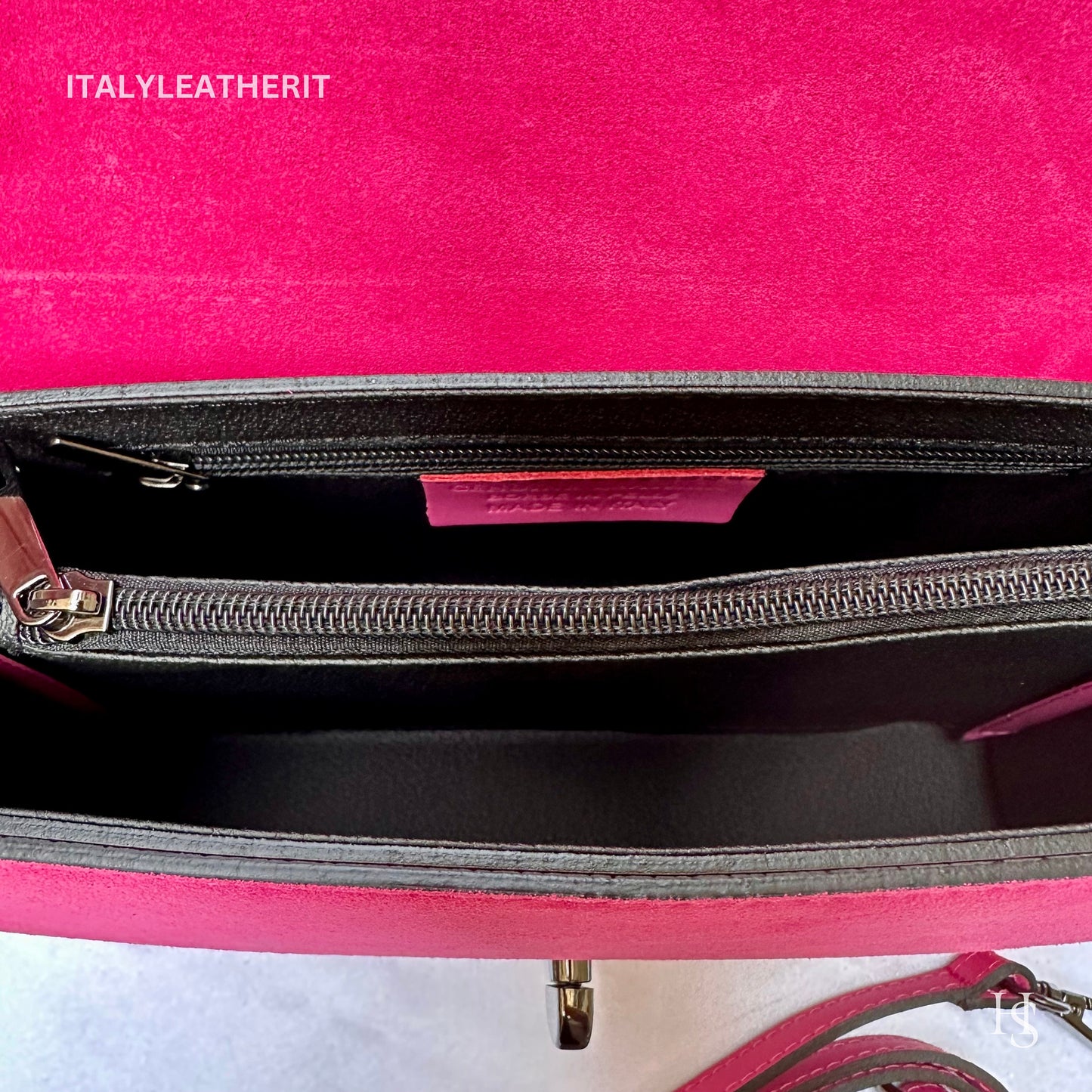 Italian Handmade Leather Bags For Women | Elegant Fuchsia Tote Bag From Florence | Made in Italy