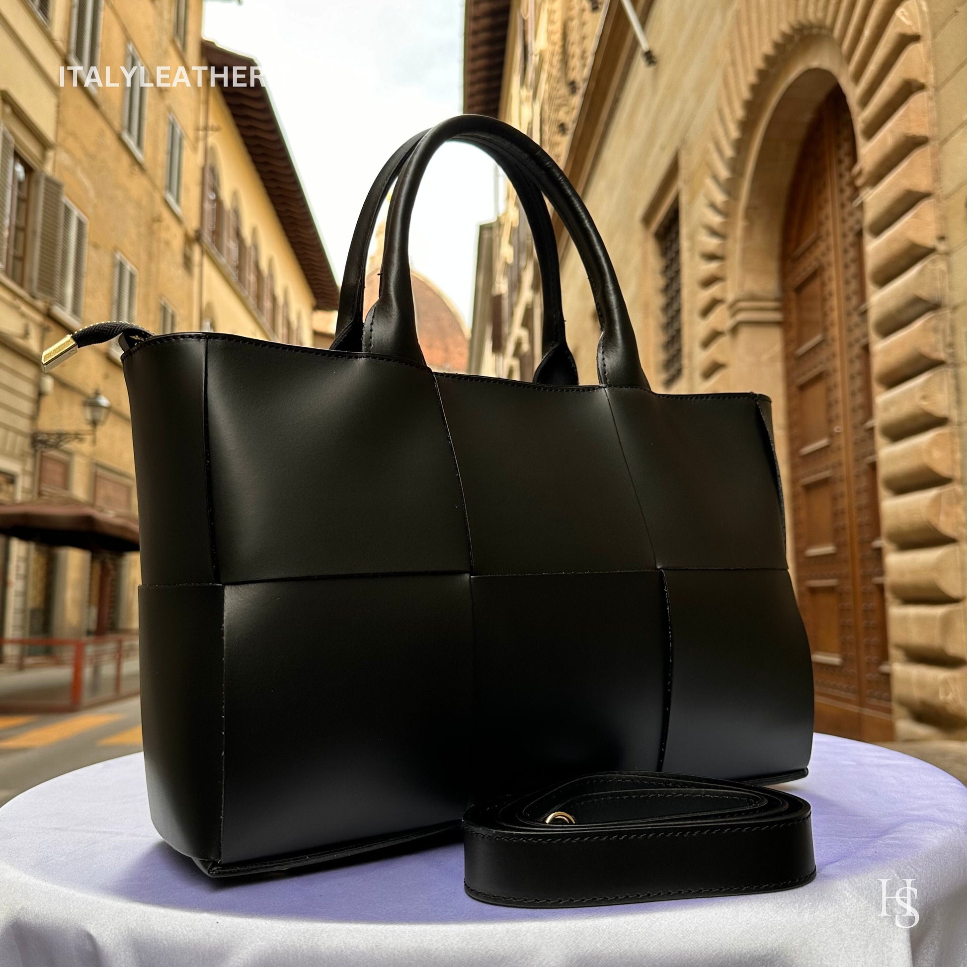 Italian Handmade Leather Bags for Women | Elegant Tote & Purse from Florence, Ladies bag, black bag, made in Italy