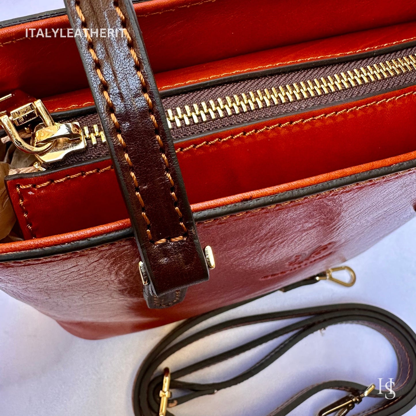 Italian Handmade Leather Bags For Women l Elegant Leather Tote From Florence, Small boat bag, Made in Italy