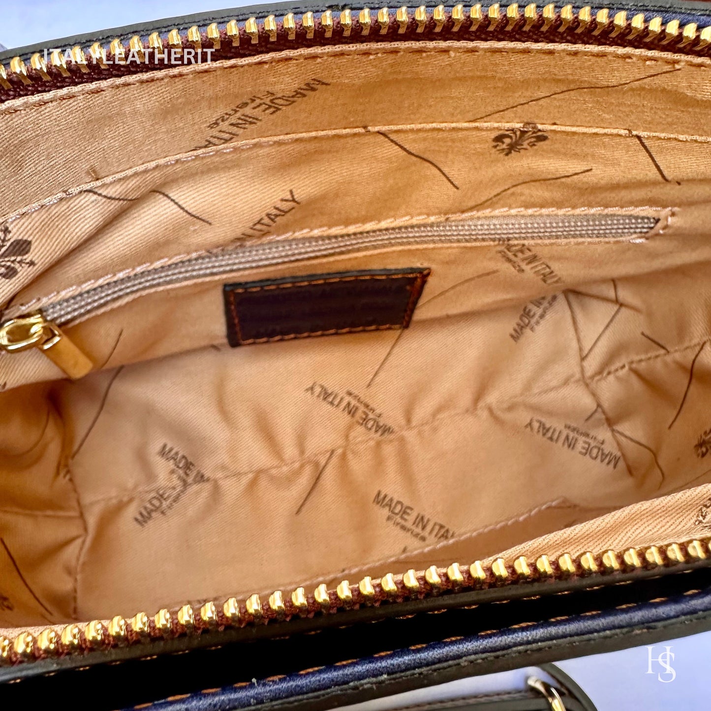 Italian Handmade Leather Bags For Women l l Elegant Leather Tote From Florence, Small boat bag, Made in Italy- Navy blue bag
