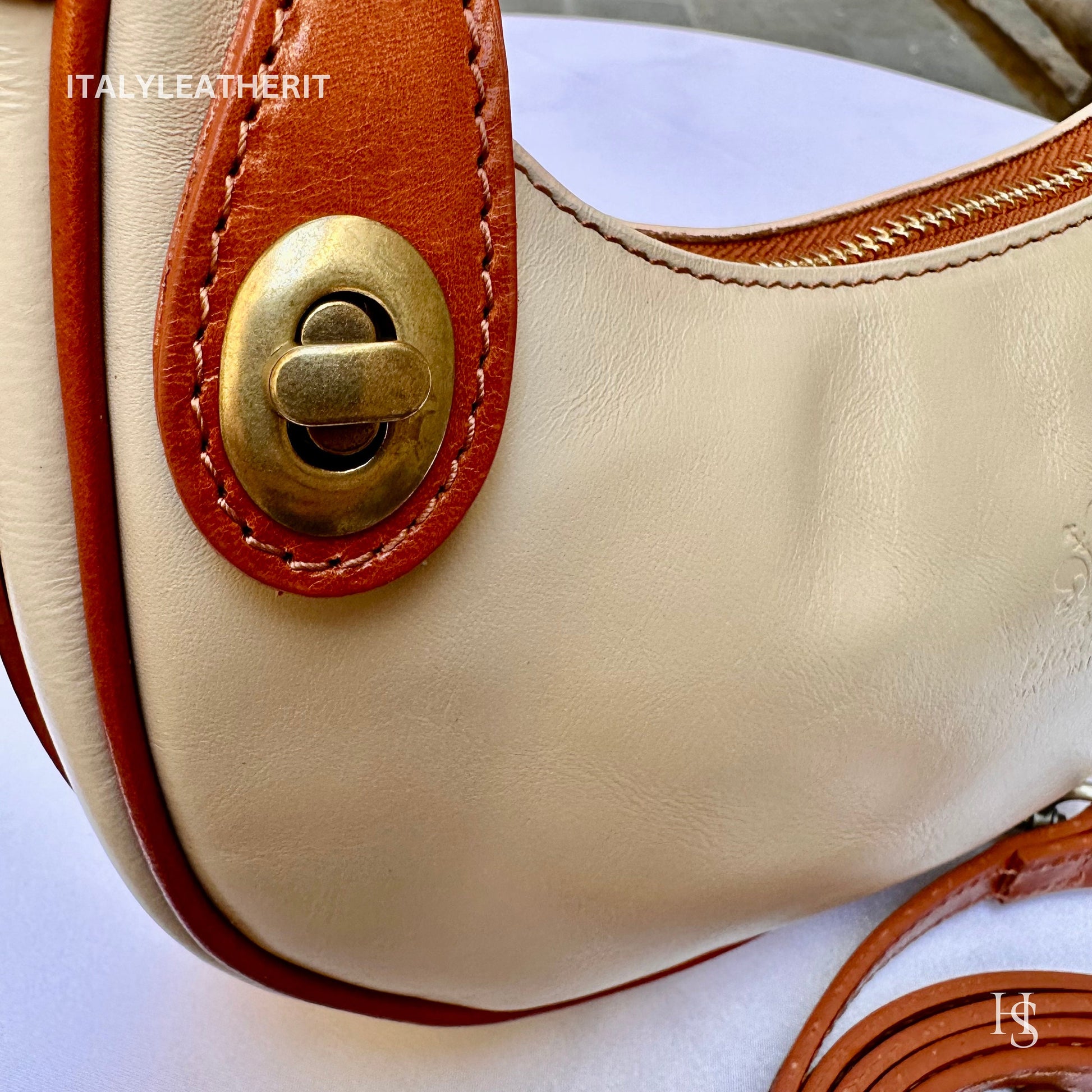 Italian Handmade Leather Bags For Women l l Elegant Leather Tote From Florence, Made in Italy, beige- brown tote