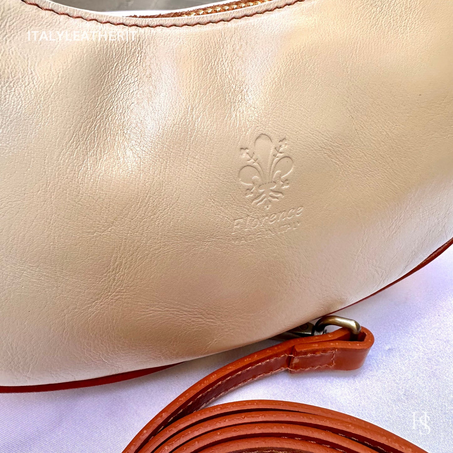 Italian Handmade Leather Bags For Women l l Elegant Leather Tote From Florence, Made in Italy, beige- brown tote
