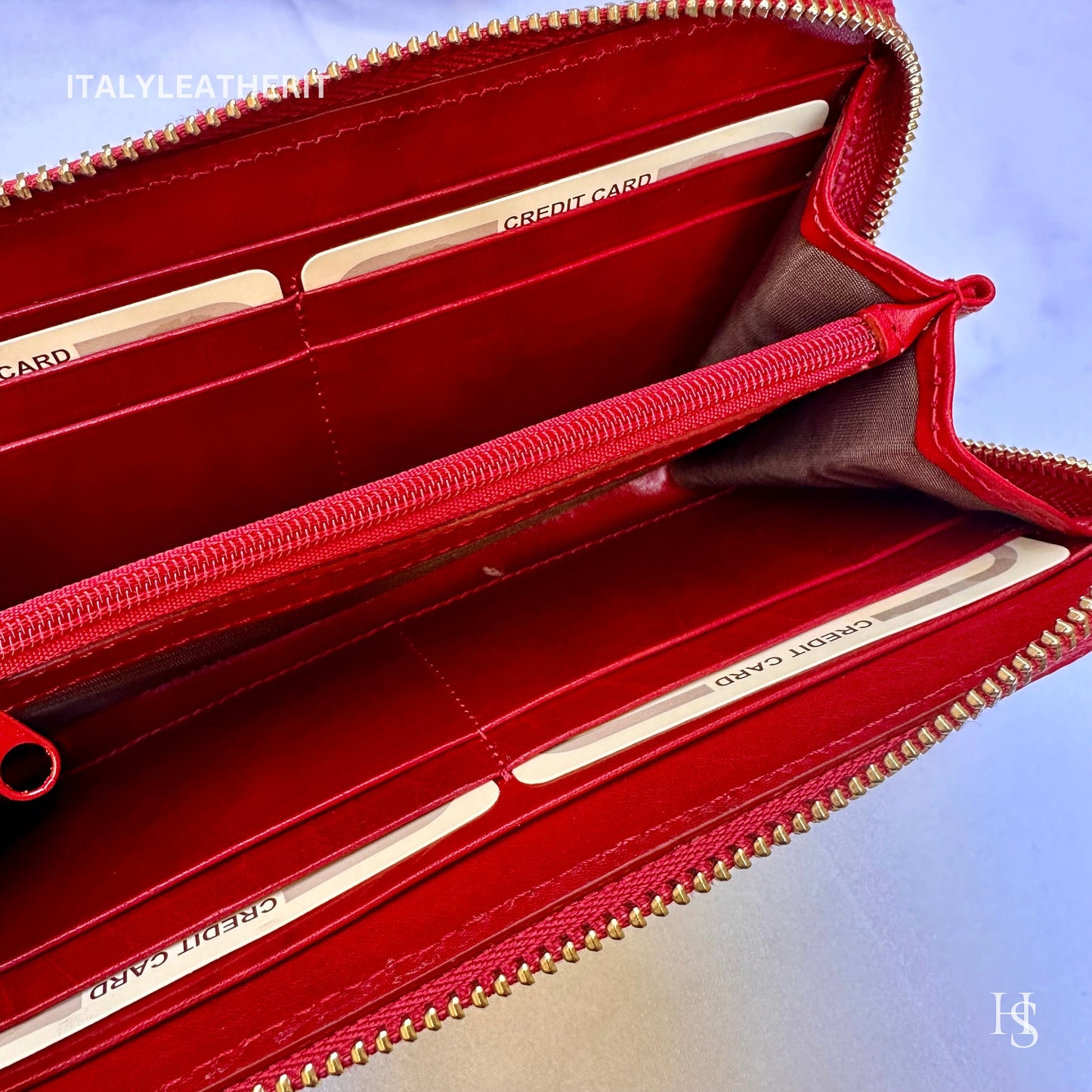 Italian Handmade Leather Wallet For Women | Florence Craftsmanship | Genuine Leather | Women's Fashion Accessory l Red Leather Wallet