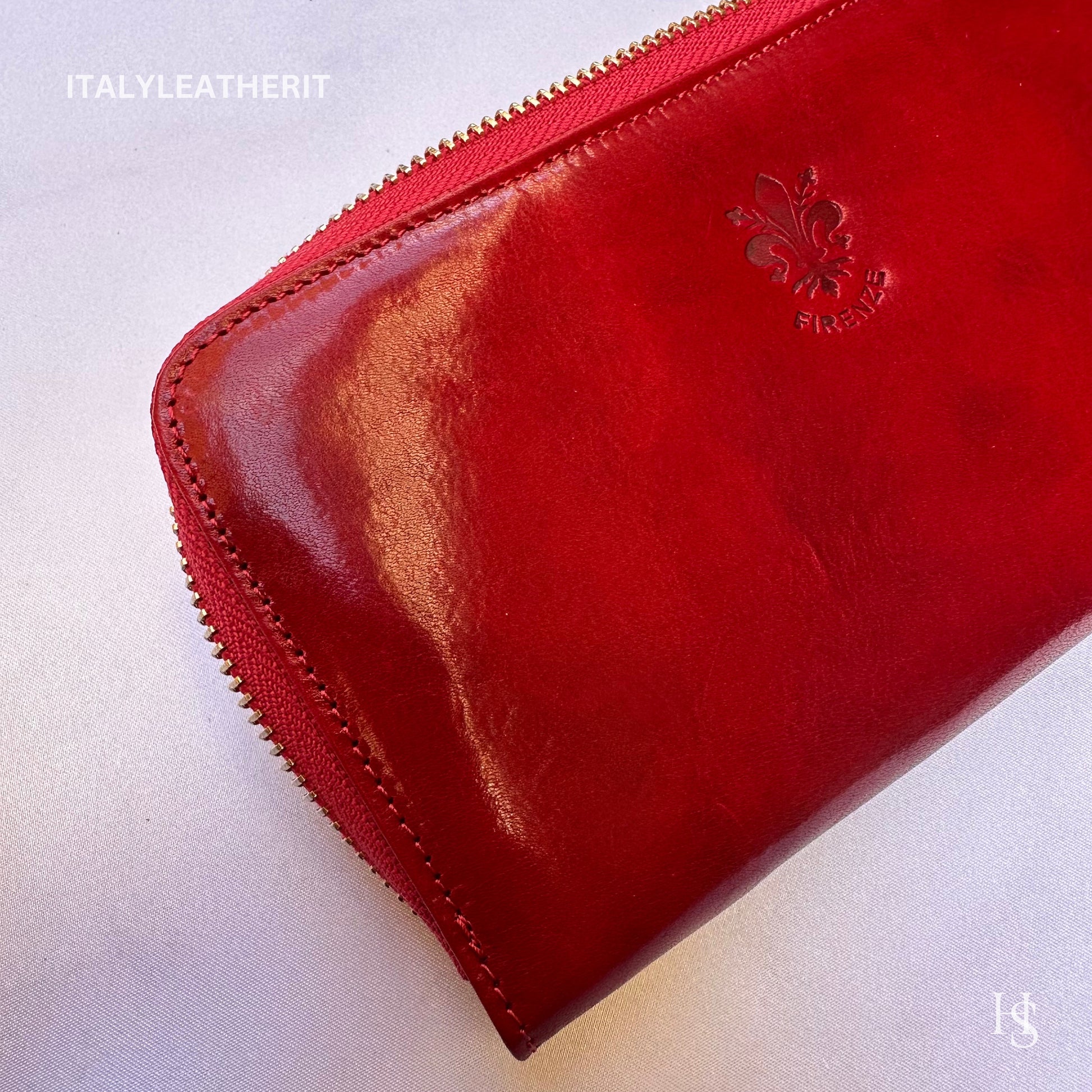 Italian Handmade Leather Wallet For Women | Florence Craftsmanship | Genuine Leather | Women's Fashion Accessory l Red Leather Wallet
