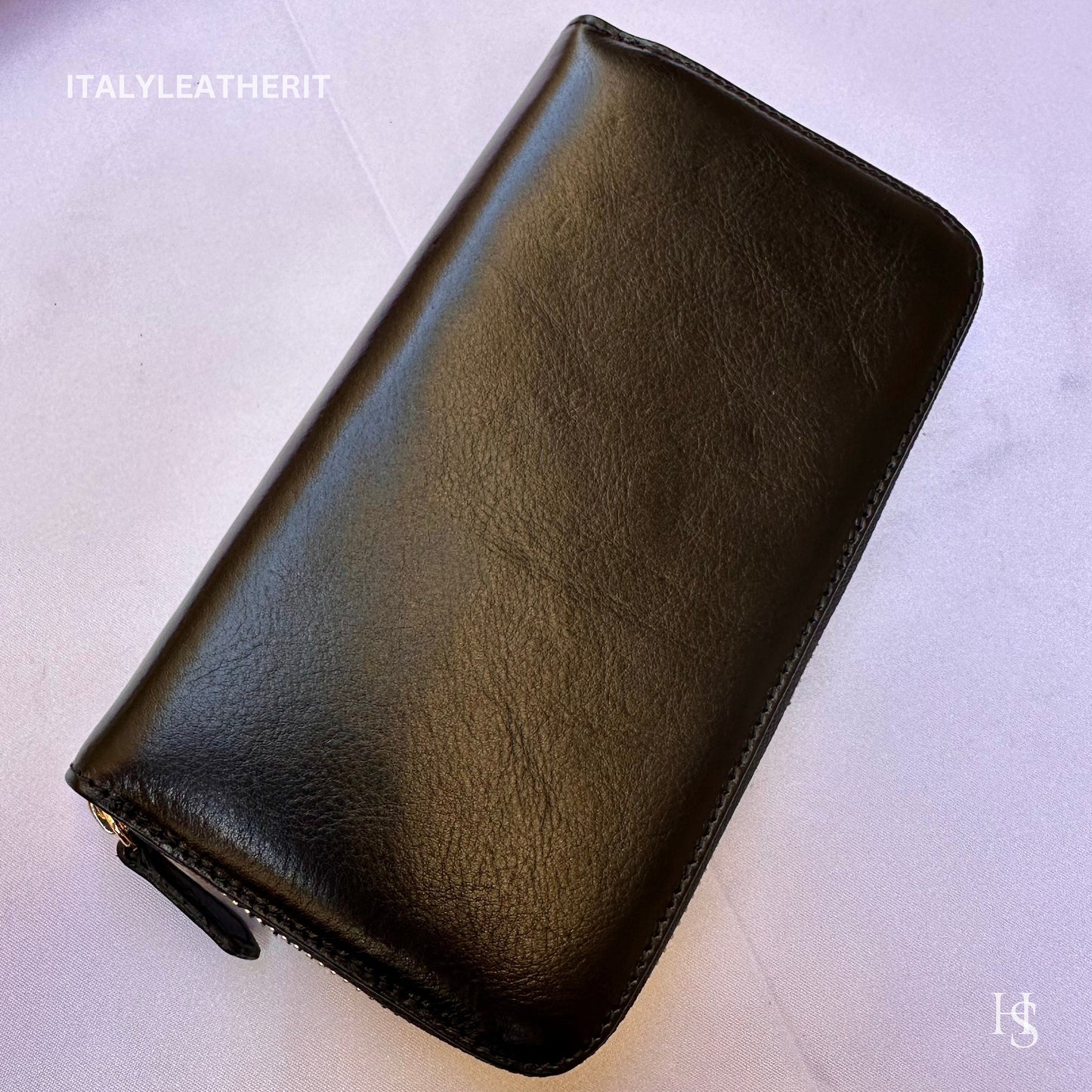 Italian Handmade Leather Wallet For Women | Florence Craftsmanship | Genuine Leather | Women's Fashion Accessory l Black wallet