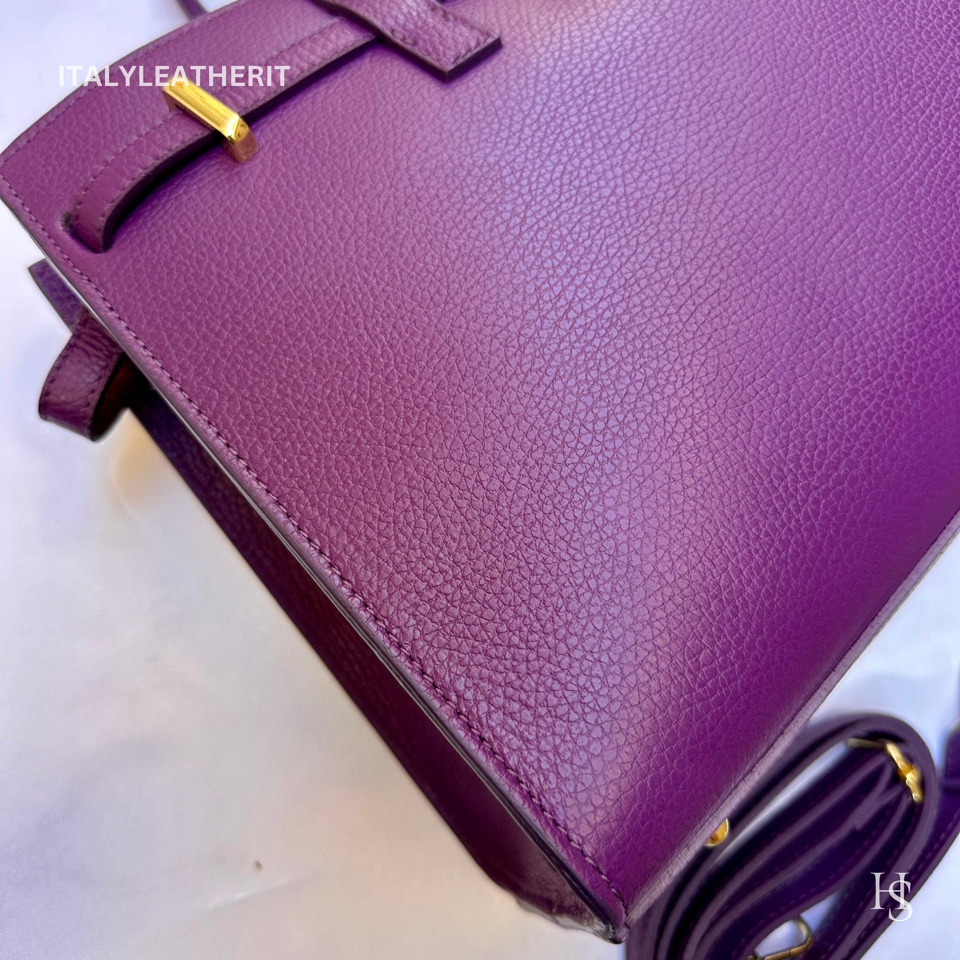 Italian Handmade Leather Bags for Women | Elegant Tote & Purse from Florence, Purple Leather bag