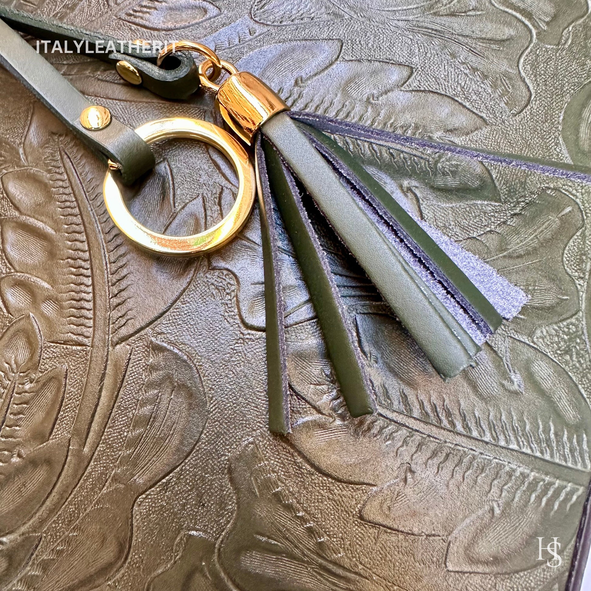 Italian Handmade Leather Bags For Woman l l Elegant Leather Tote From Florence || Made in Italy , Green leather tote