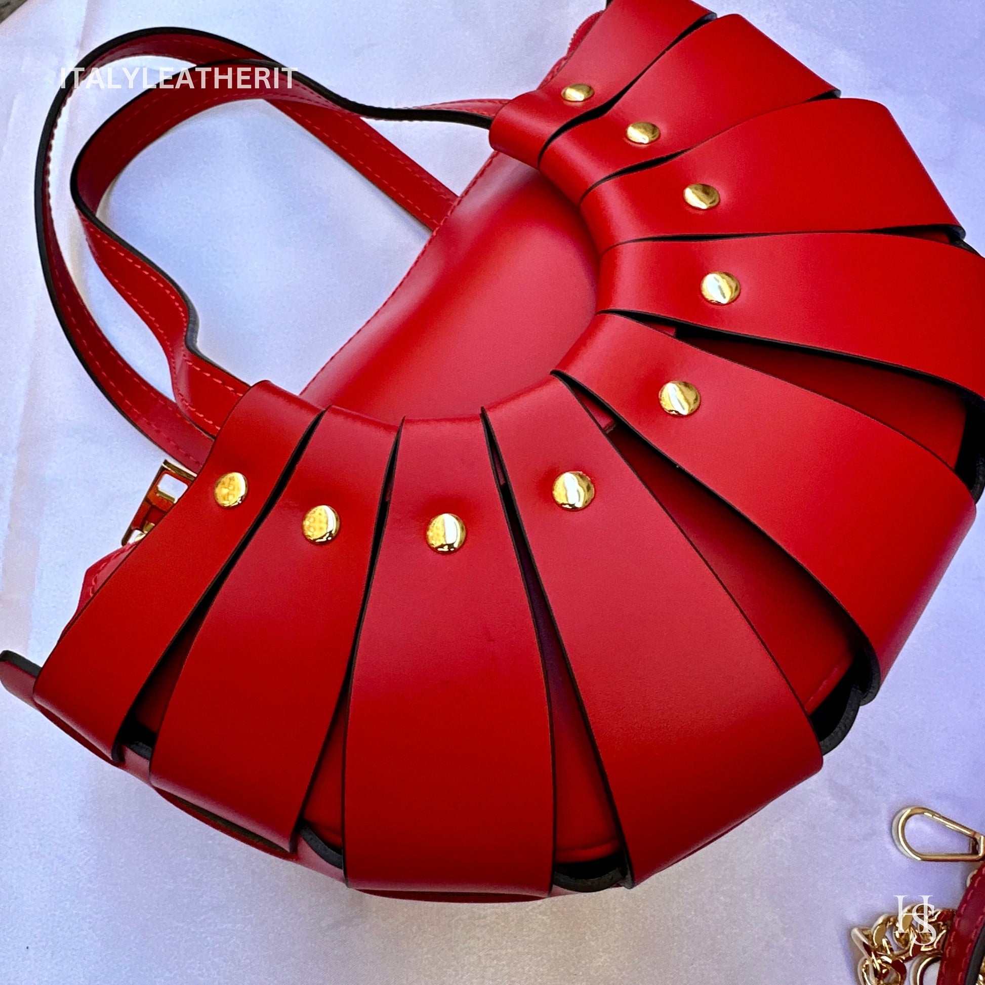 Italian Handmade Leather Bags For Women l l Elegant Leather Tote From Florence, Red leather tote, Made in Italy
