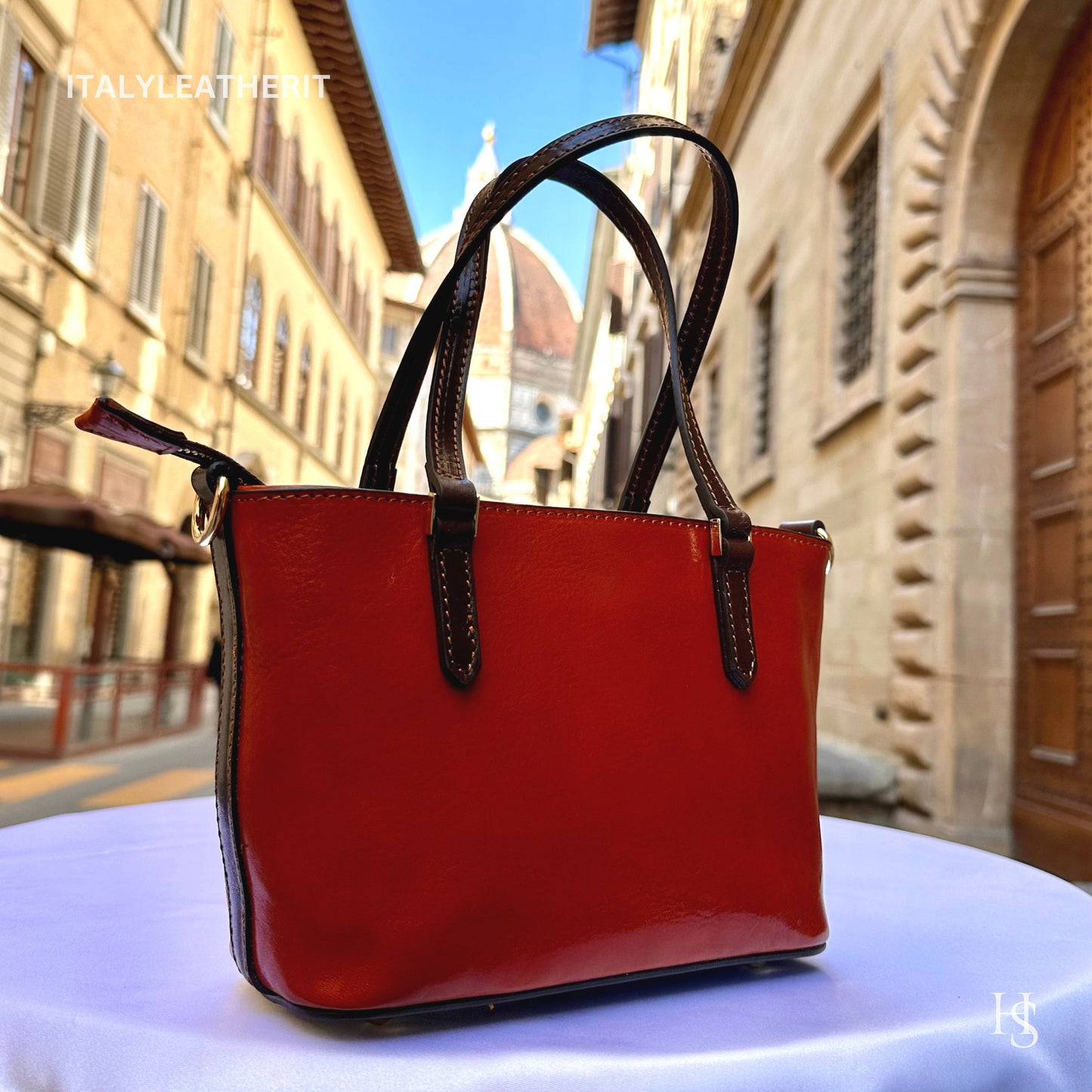 Italian Handmade Leather Bags For Women l Elegant Leather Tote From Florence, Small boat bag, Made in Italy